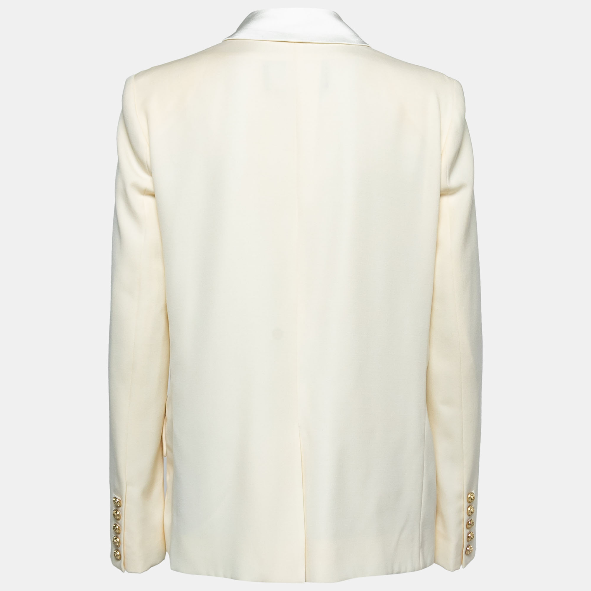 

Balmain Cream Wool Double-Breasted Blazer