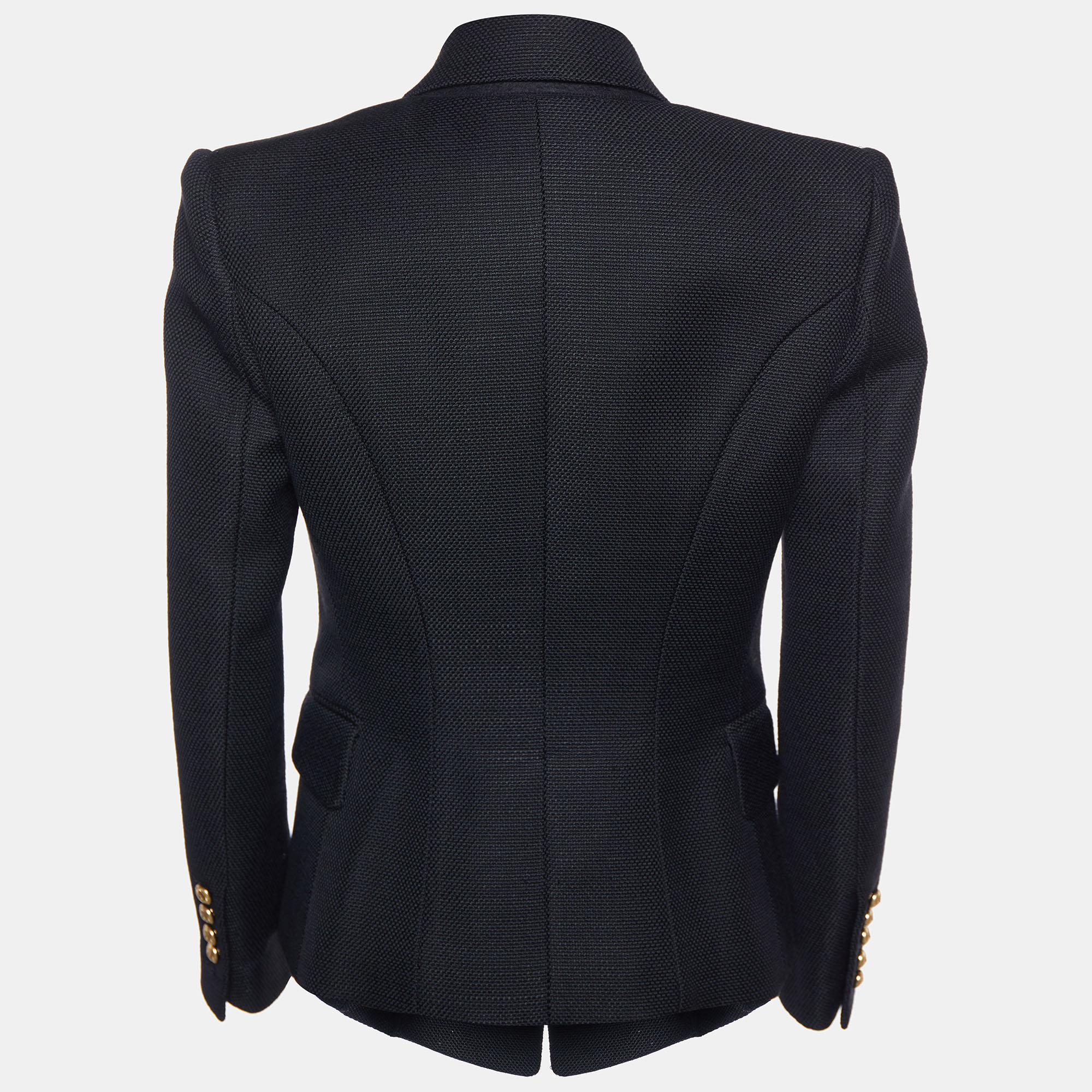 

Balmain Black Textured Double Breasted Blazer