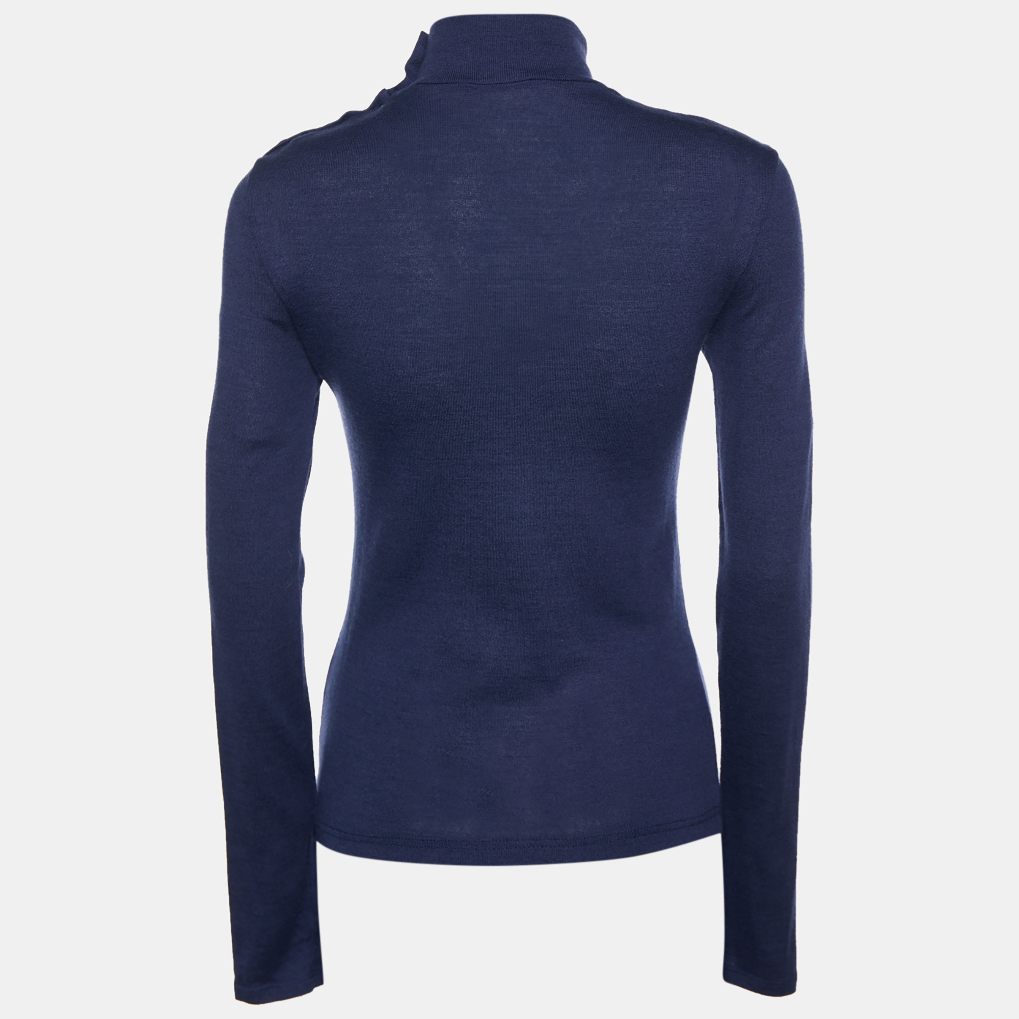 

Balmain Navy Blue Wool Knit Turtleneck Sweater