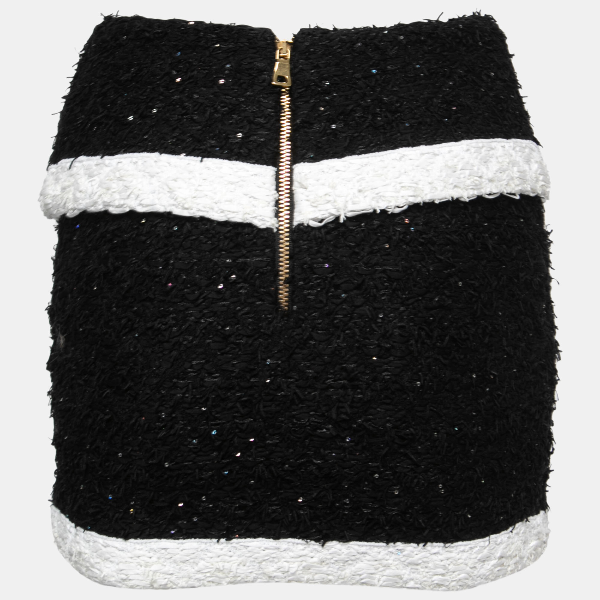 

Balmain Black Tweed Button Embellished Mini Skirt