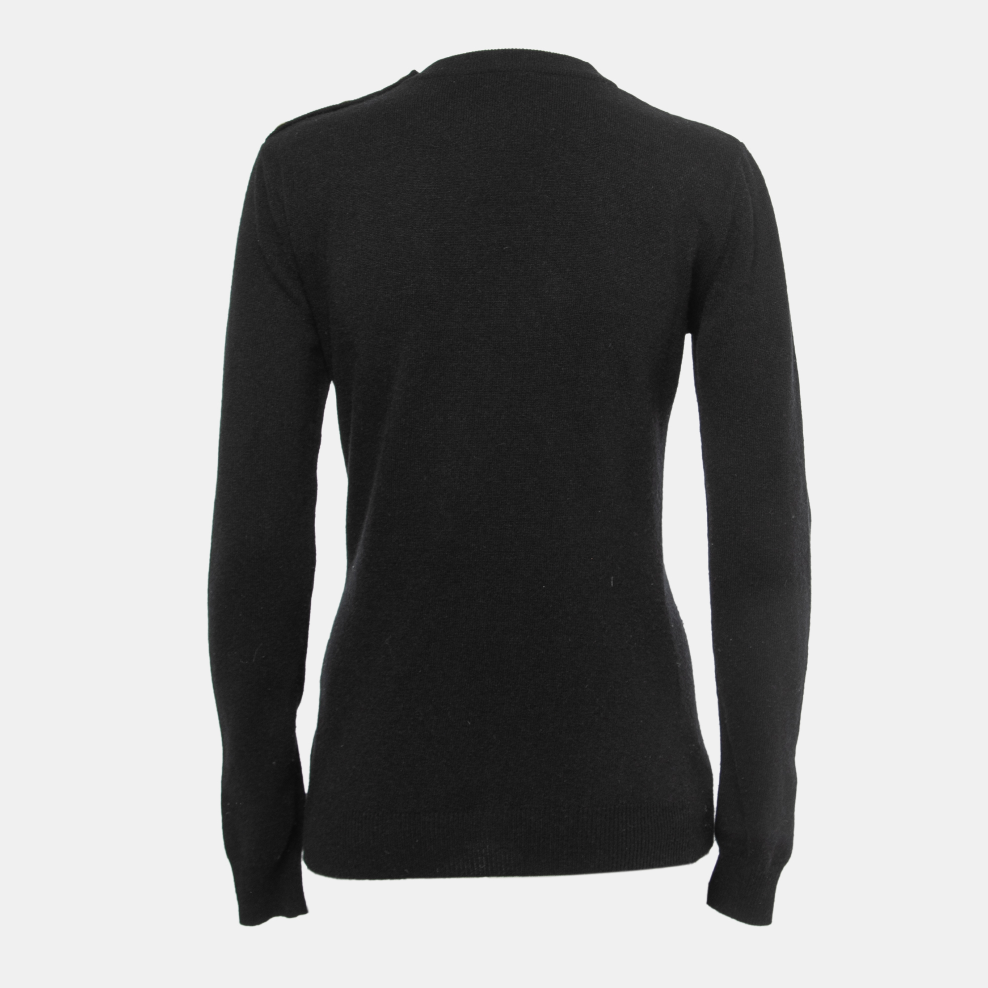 

Balmain Black Wool & Cashmere Knit Button Detail Sweater