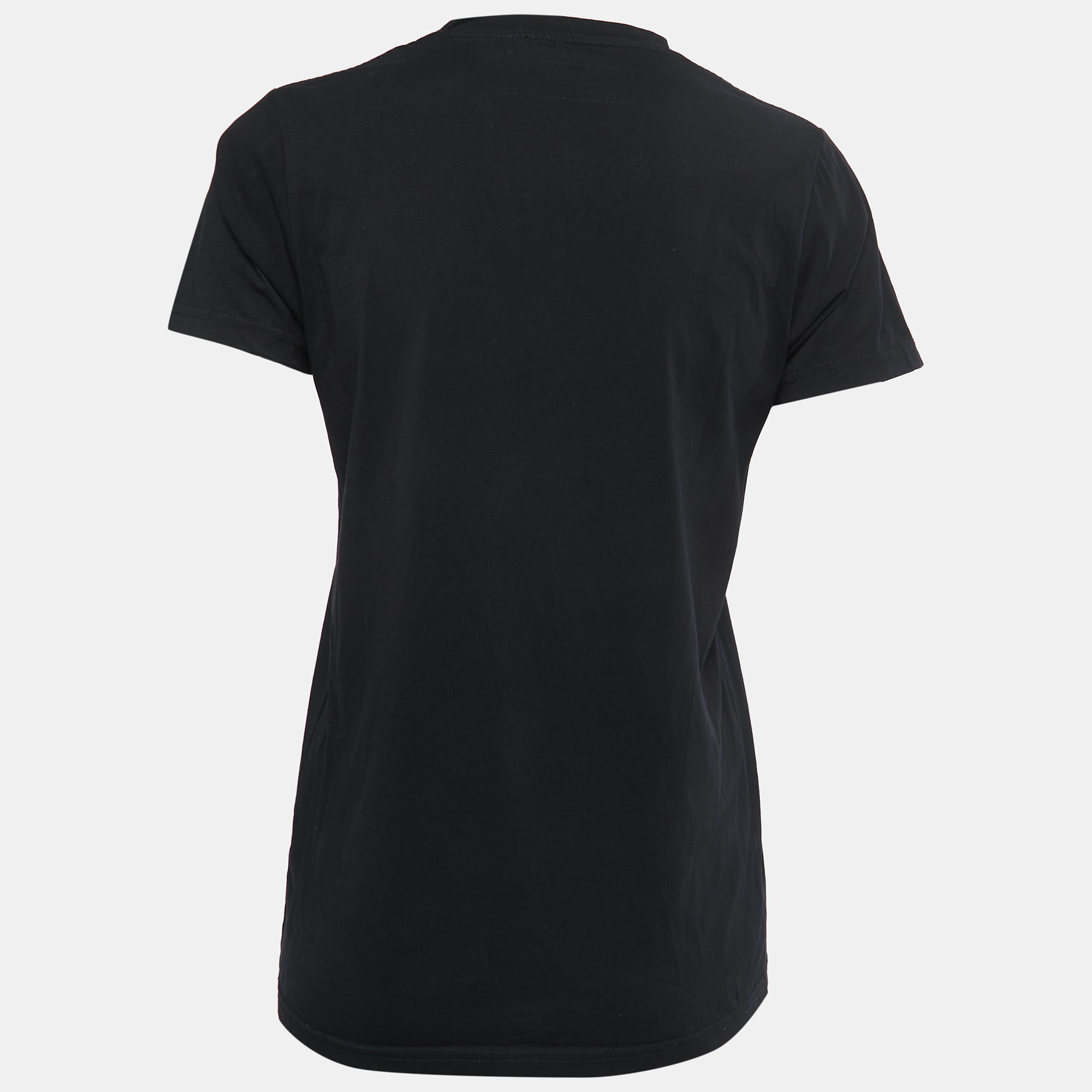 

Balmain Black Printed Cotton Crew Neck Half Sleeve T-Shirt