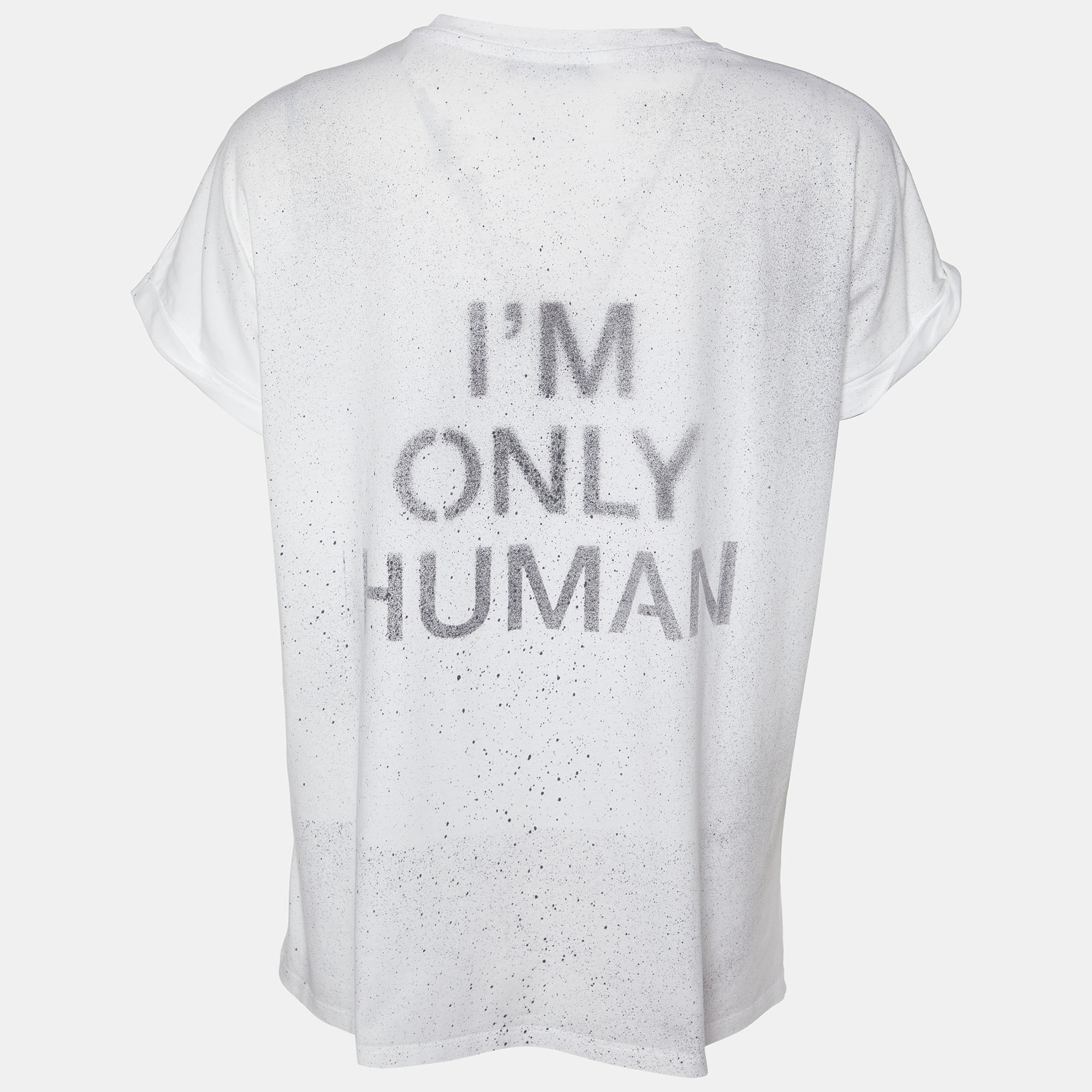 

Balmain White Printed Back Cotton Knit T-Shirt