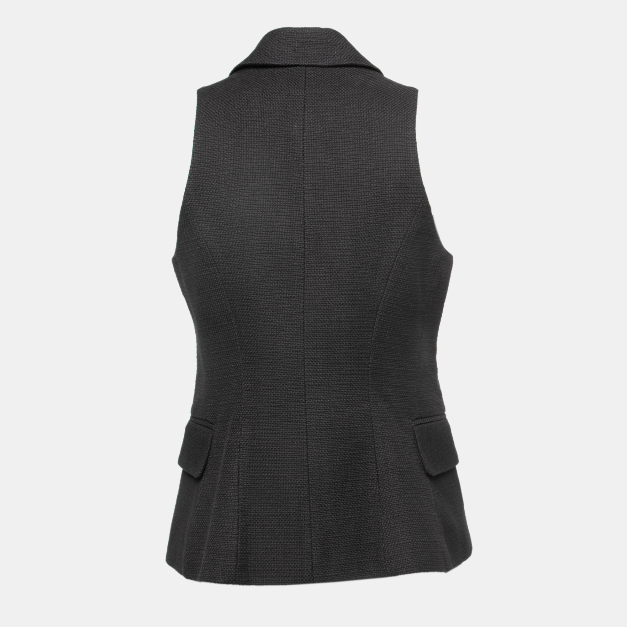 

Balmain Black Cotton Double Breasted Sleeveless Blazer