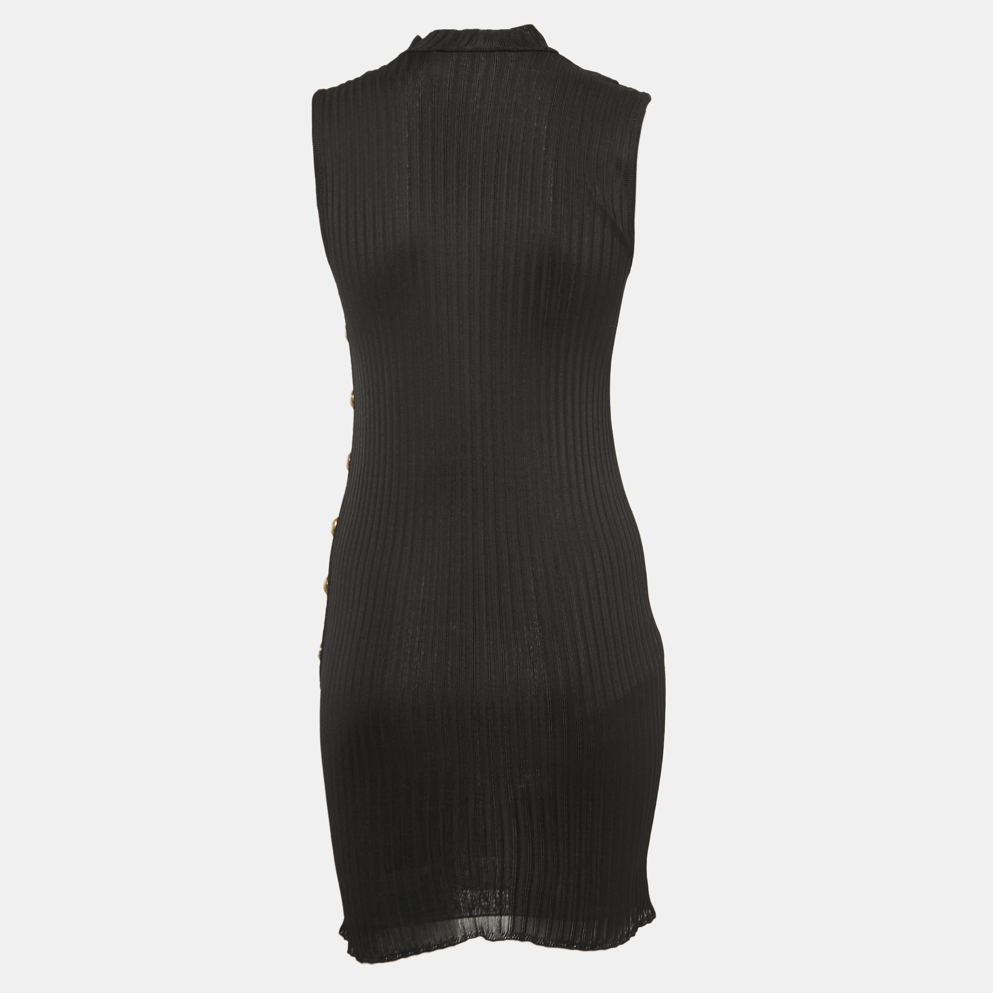 

Balmain Black Knit Turtleneck Sleeveless Fitted Mini Dress
