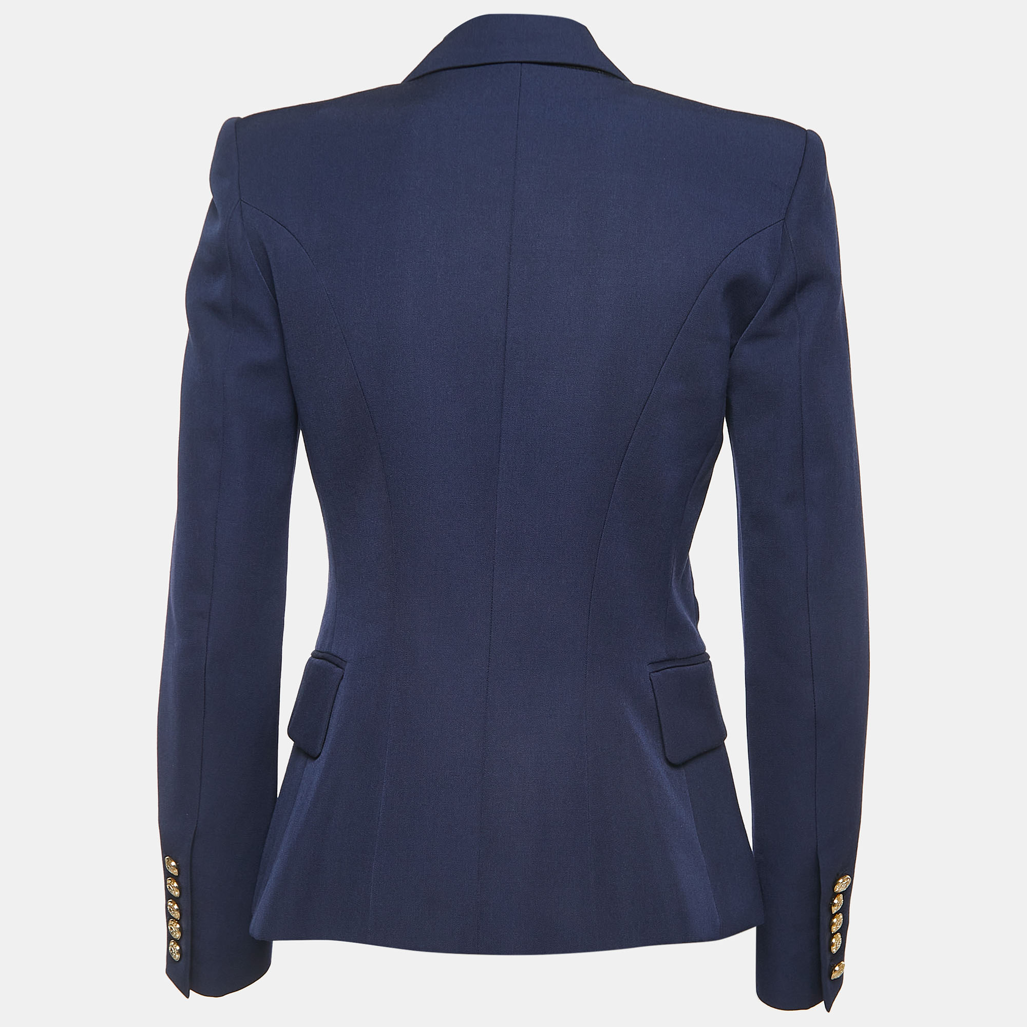 

Balmain Navy Blue Wool Double-Breasted Blazer