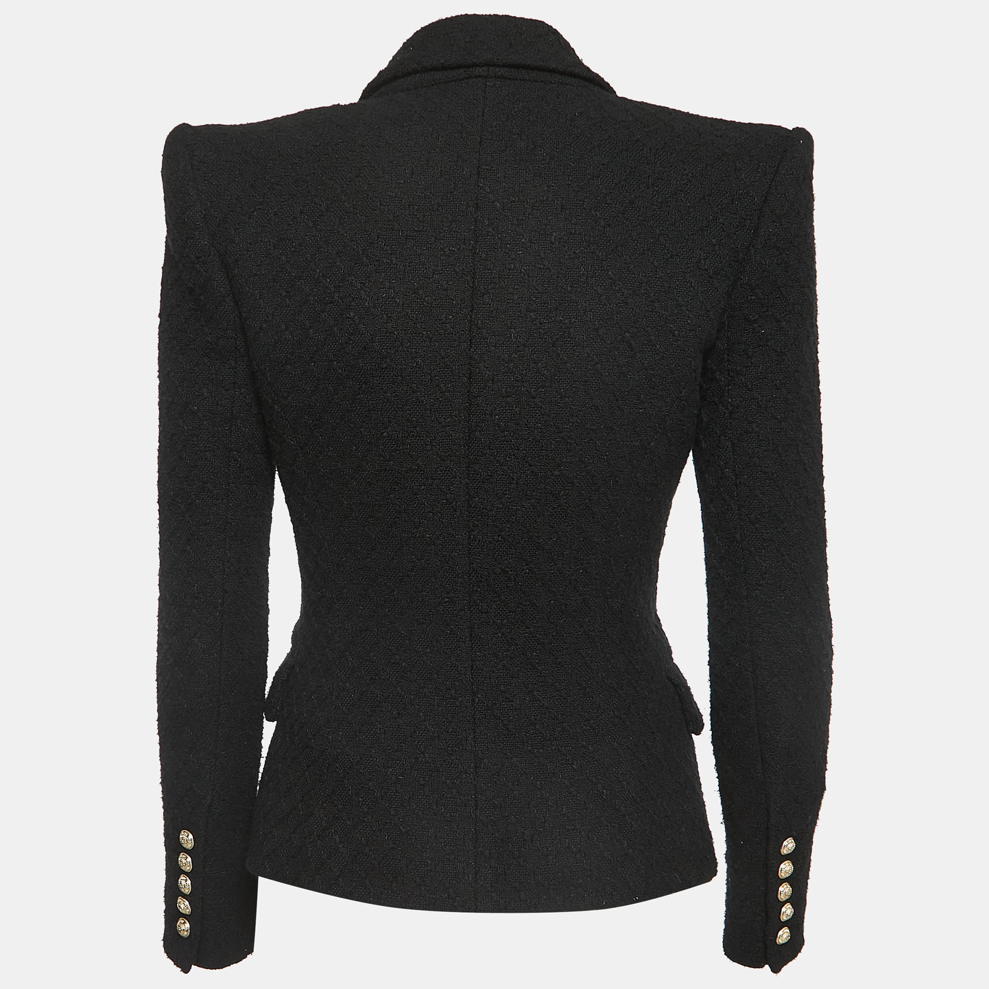 

Balmain Black Tweed Double-Breasted Blazer