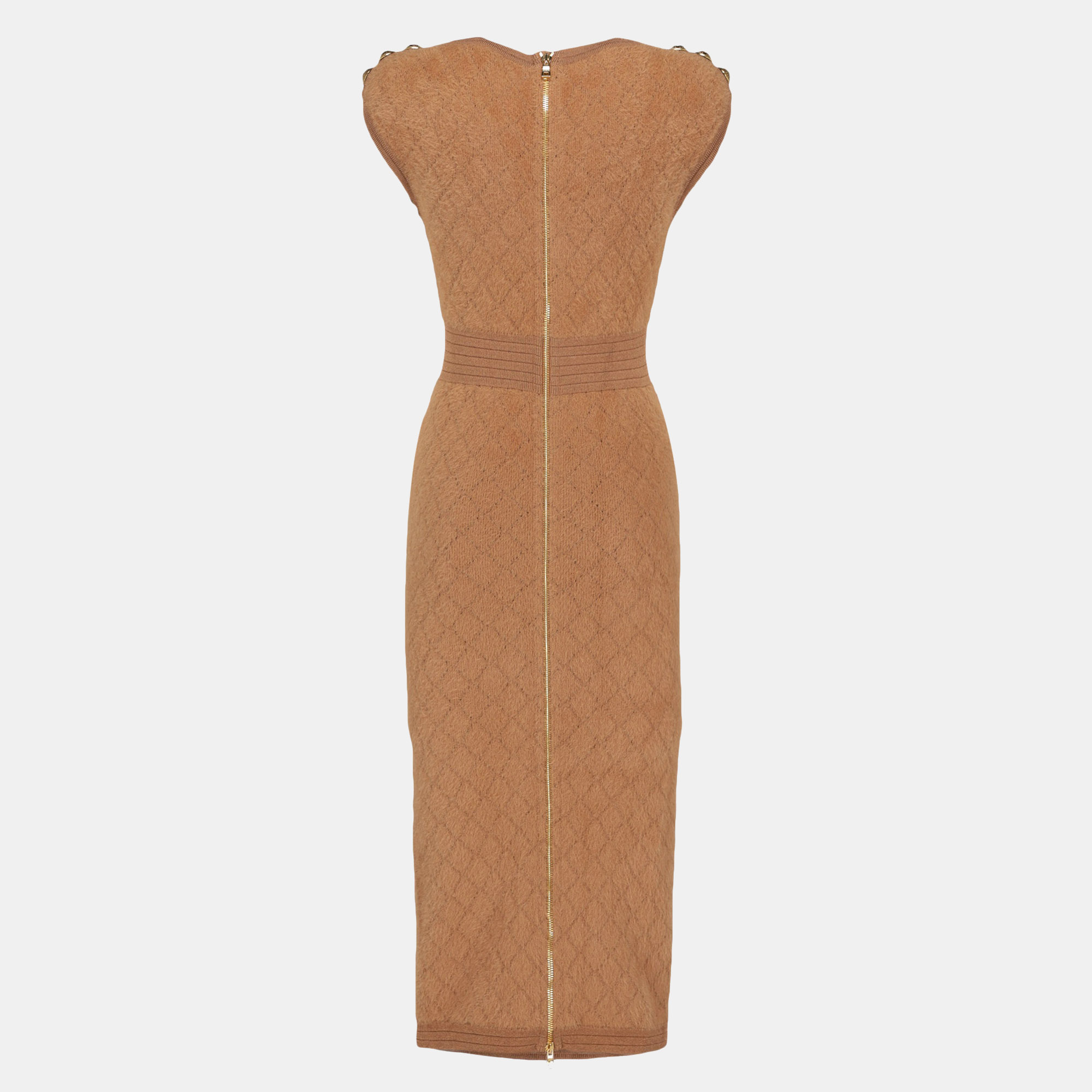 

Balmain Women's Synthetic Fibers Longuette Dress - Brown