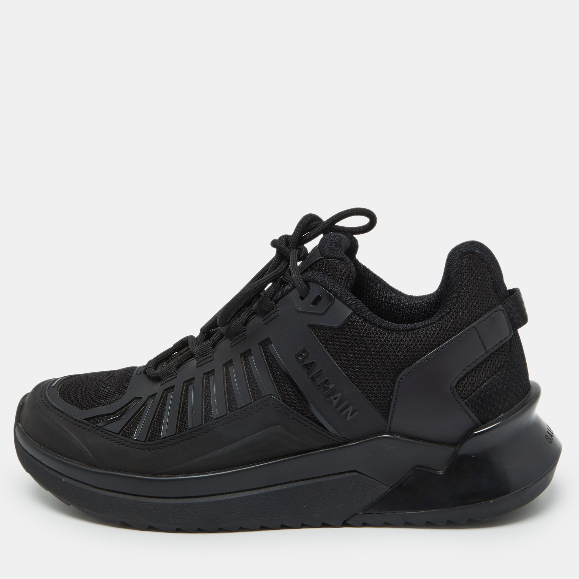 

Balmain Black Mesh and Leather Low Top Sneakers Size