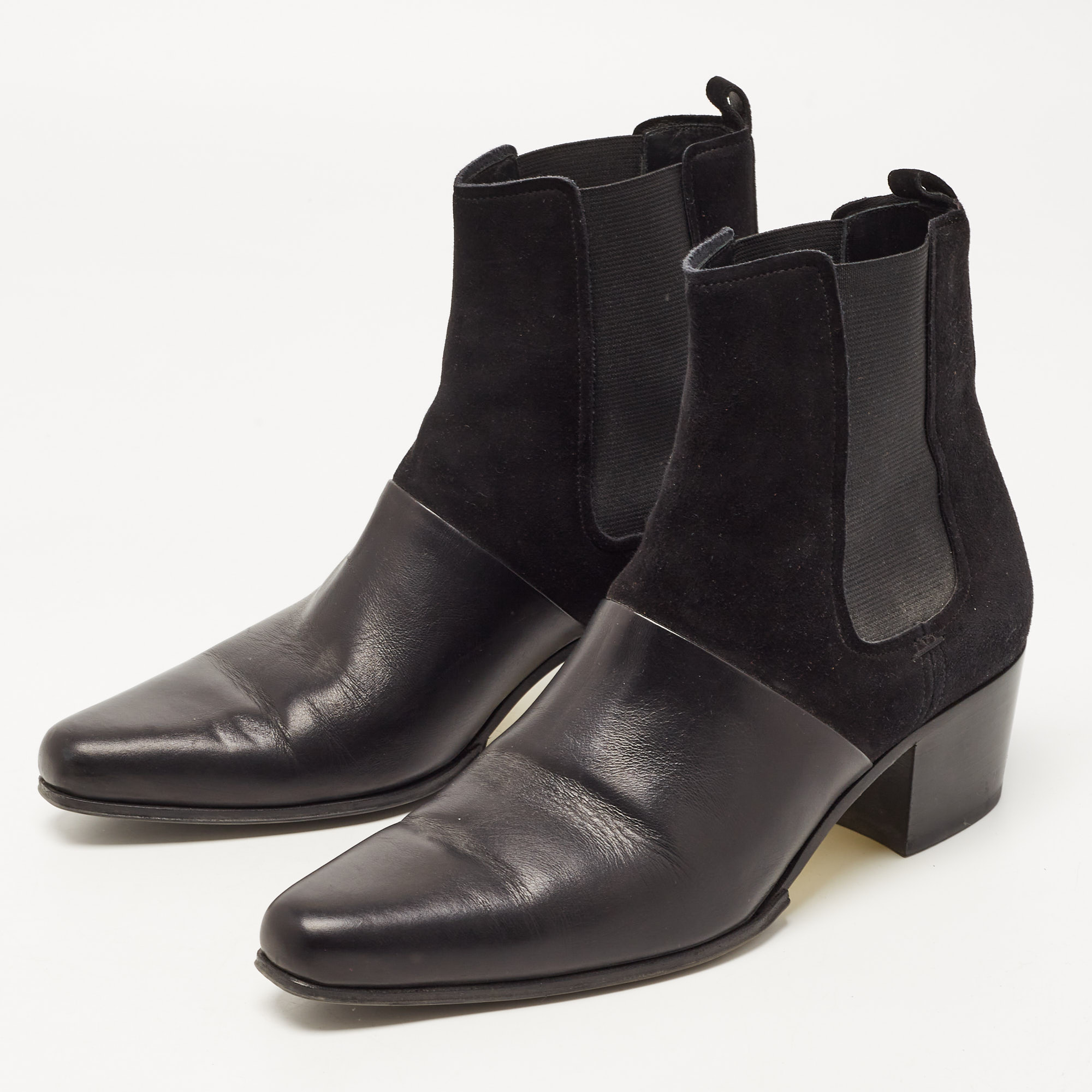 

Balmain Black Leather and Suede Ankle Boots Size