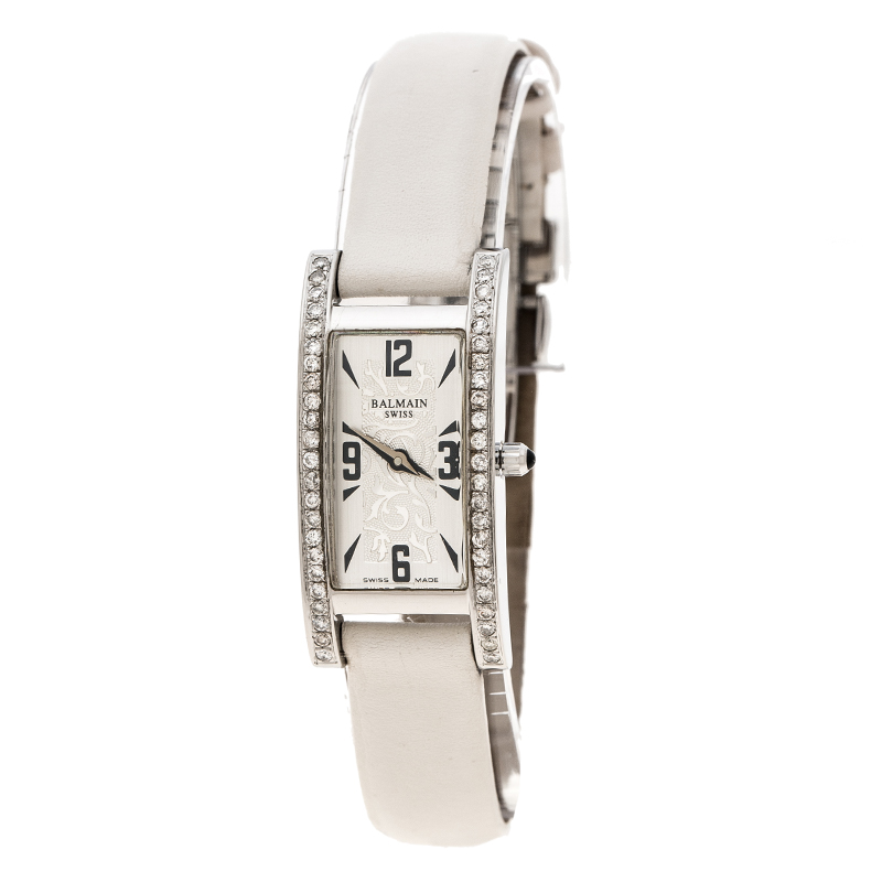 Balmain Silver White Stainless Steel and Diamond 2191 Women's Wristwatch 18 mm