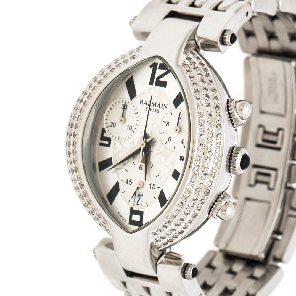 

Balmain Silver Stainless Steel and Diamond Excessive Chronograph