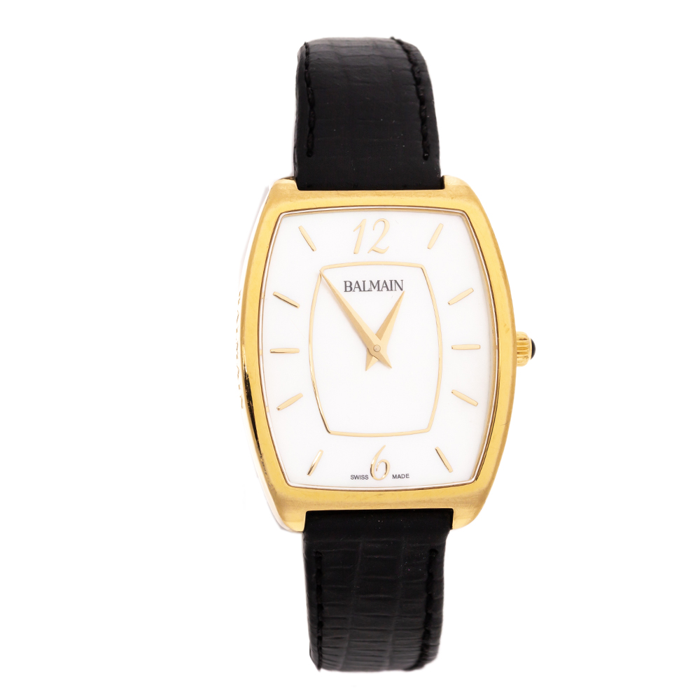 Pre Owned Balmain Mother Of Pearl Gold PVD Coated Stainless Steel Arcade Elegance 1730 Women's Wristwatch 30 mm