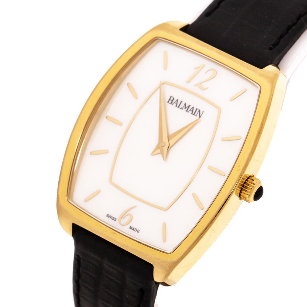 

Balmain Mother Of Pearl Gold PVD Coated Stainless Steel Arcade Elegance, Black