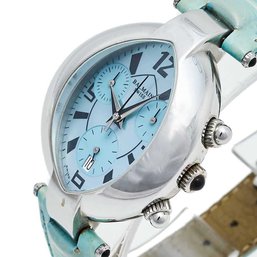 

Balmain Mother Of Pearl Stainless Steel Leather Excessive Chrono, Blue