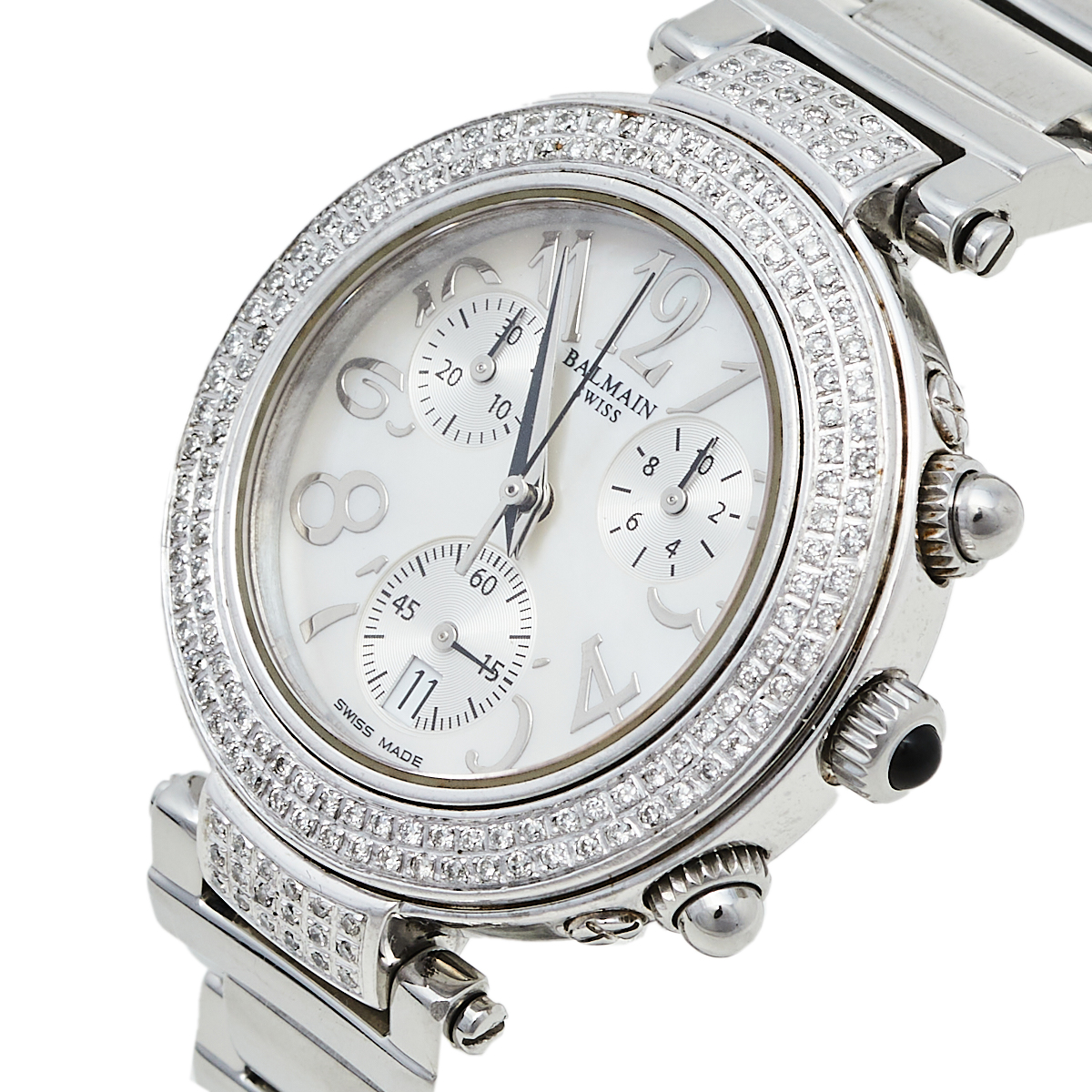 

Balmain Mother Of Pearl Stainless Steel Diamonds B5793.33.82 Women's Wristwatch, White