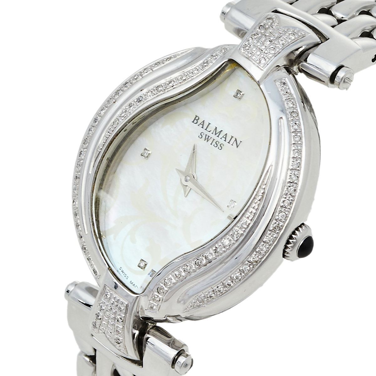 

Balmain Mother Of Pearl Stainless Steel Diamonds Excessive, White