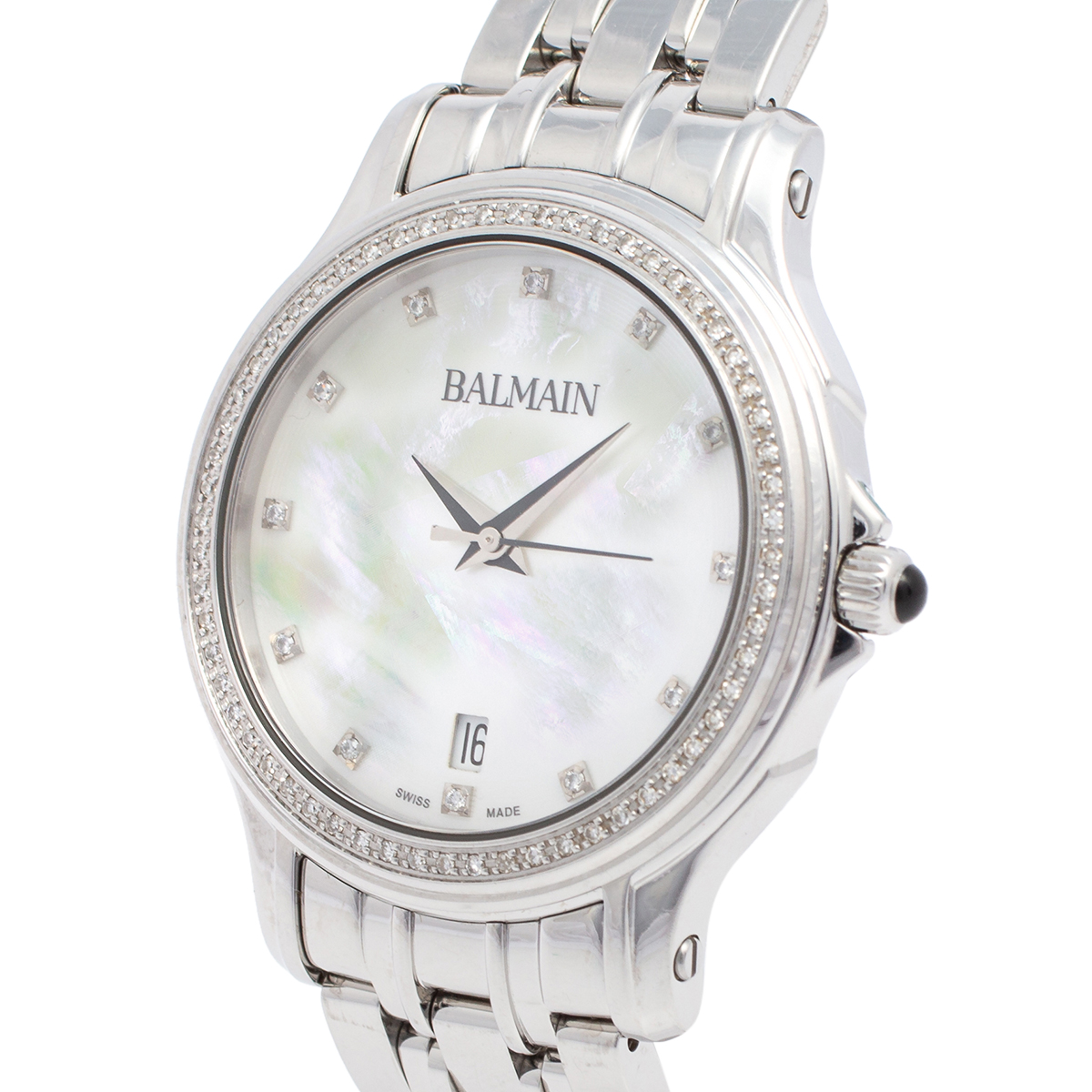 

Balmain Mother of Pearl Stainless Steel Diamonds Eria, White