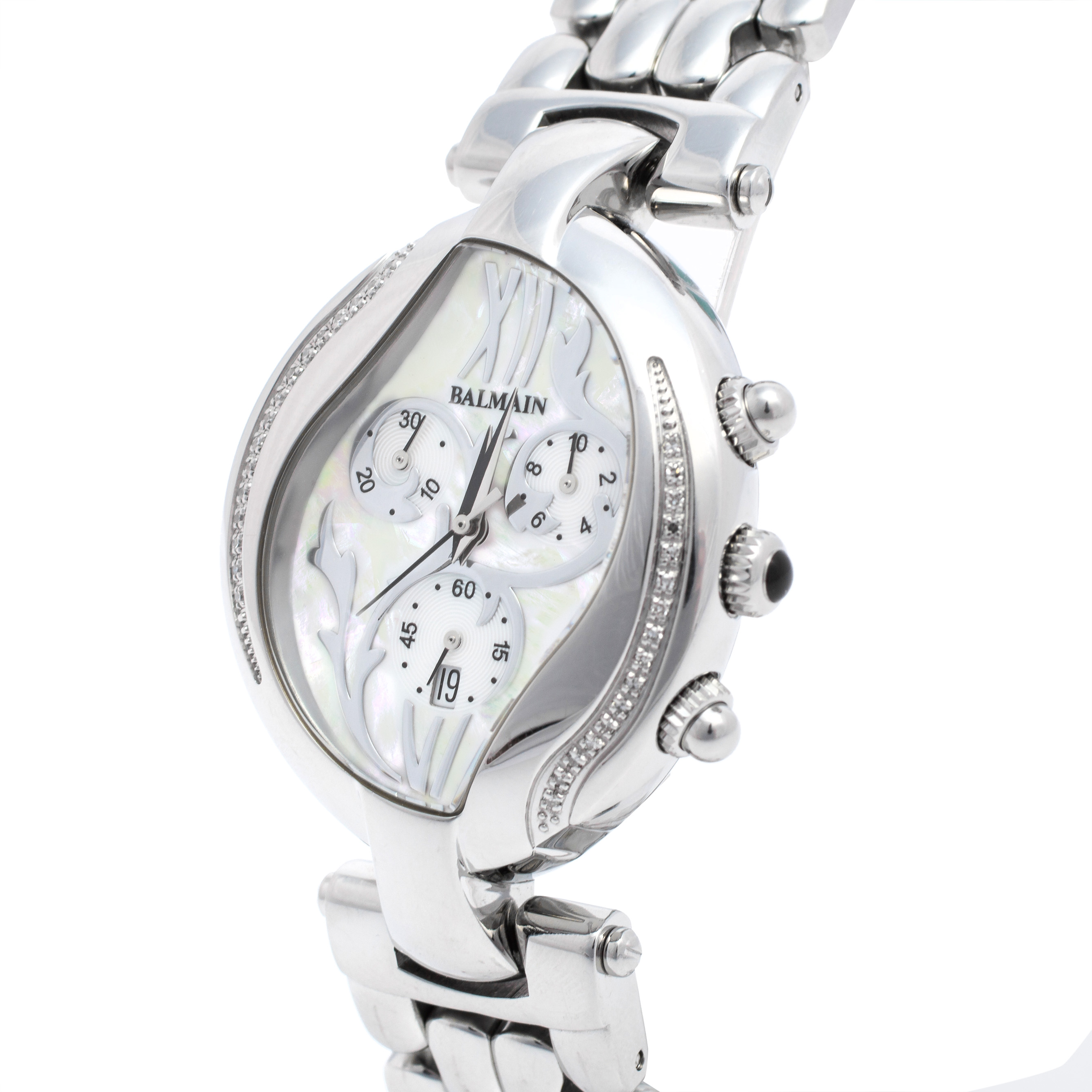 

Balmain Mother of Pearl Stainless Steel Diamonds Excessive Chrono, White