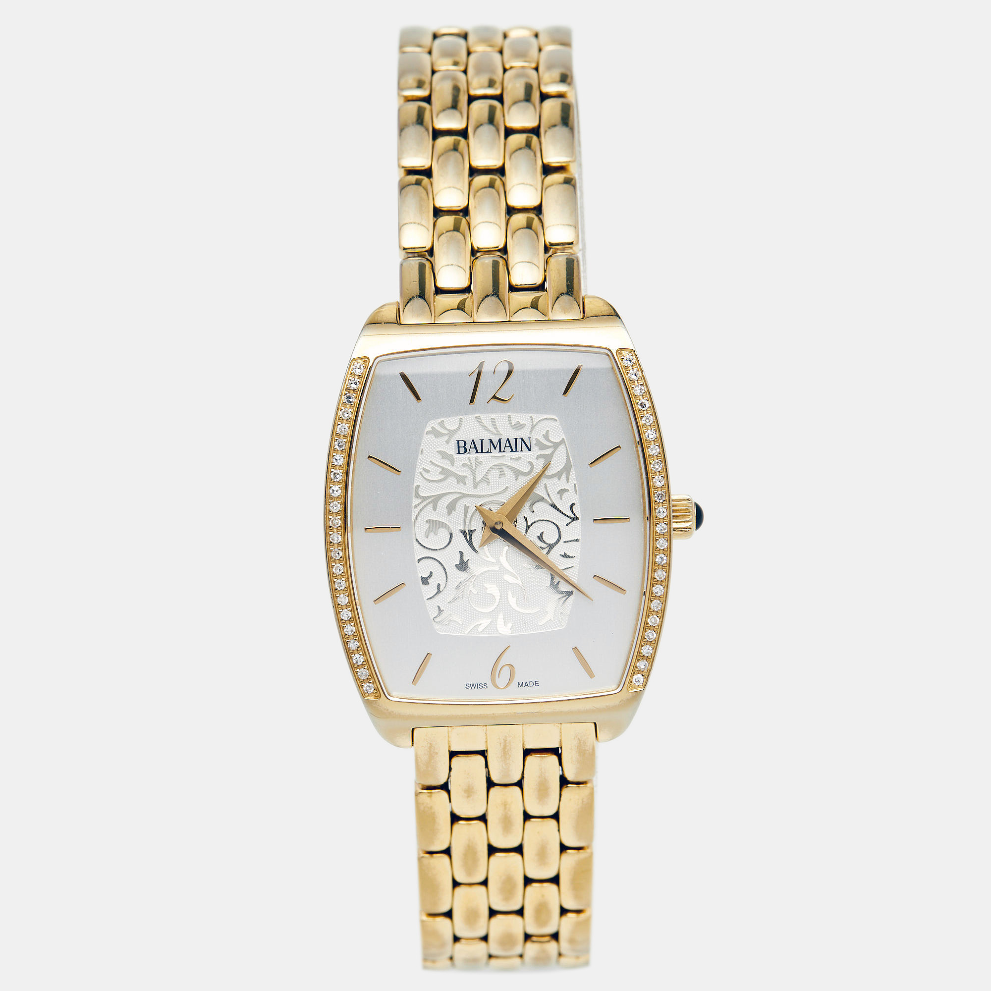 Pre Owned Balmain Silver Gold Plated Stainless Steel Arcade B1733 Women's Wristwatch 30 mm 