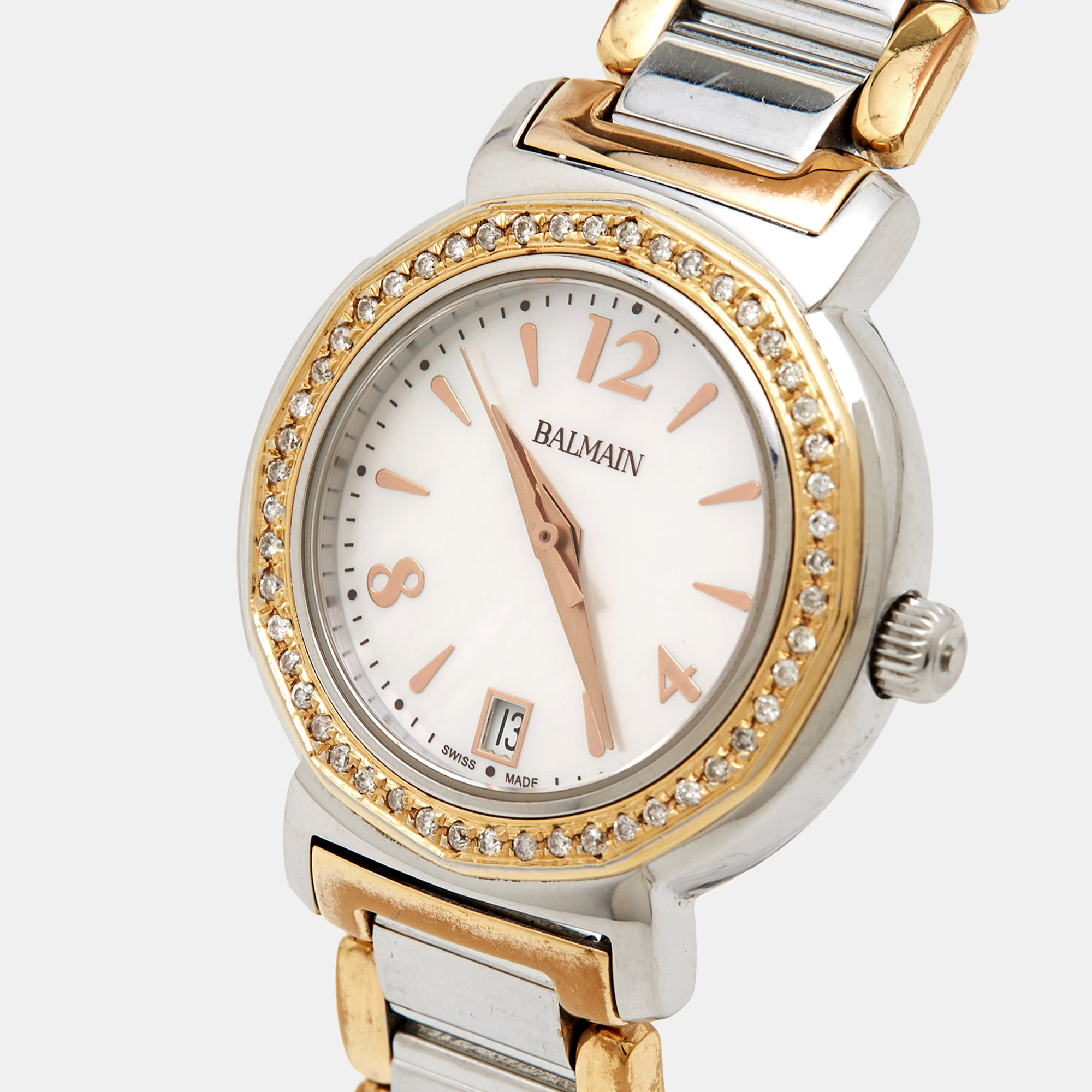 

Balmain Mother of Pearl Two Tone Stainless Steel Madrigal B38983384 Women's Wristwatch, White