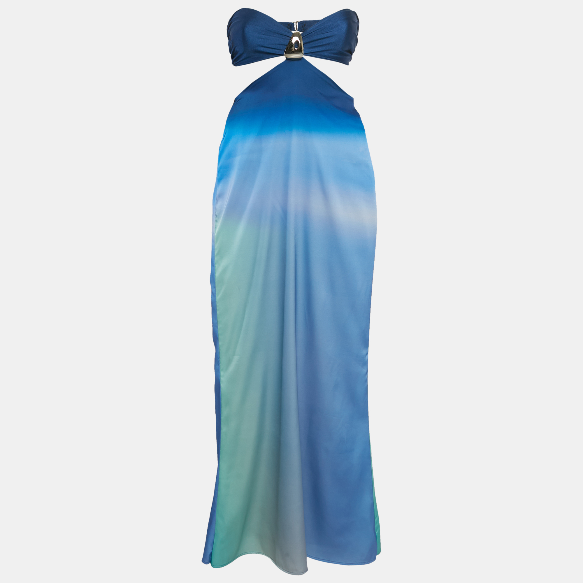 

Baobab Blue Jersey Riri Ombre Cut Out Maxi Dress XXS