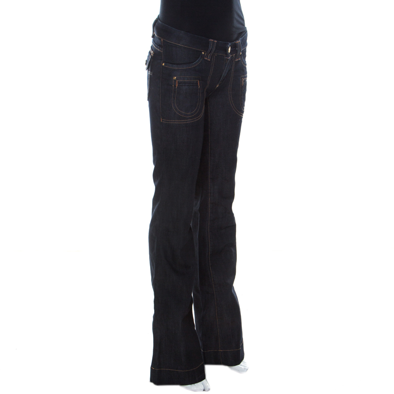 

Barbara Bui Indigo Denim Low Rise Flared Jeans, Navy blue