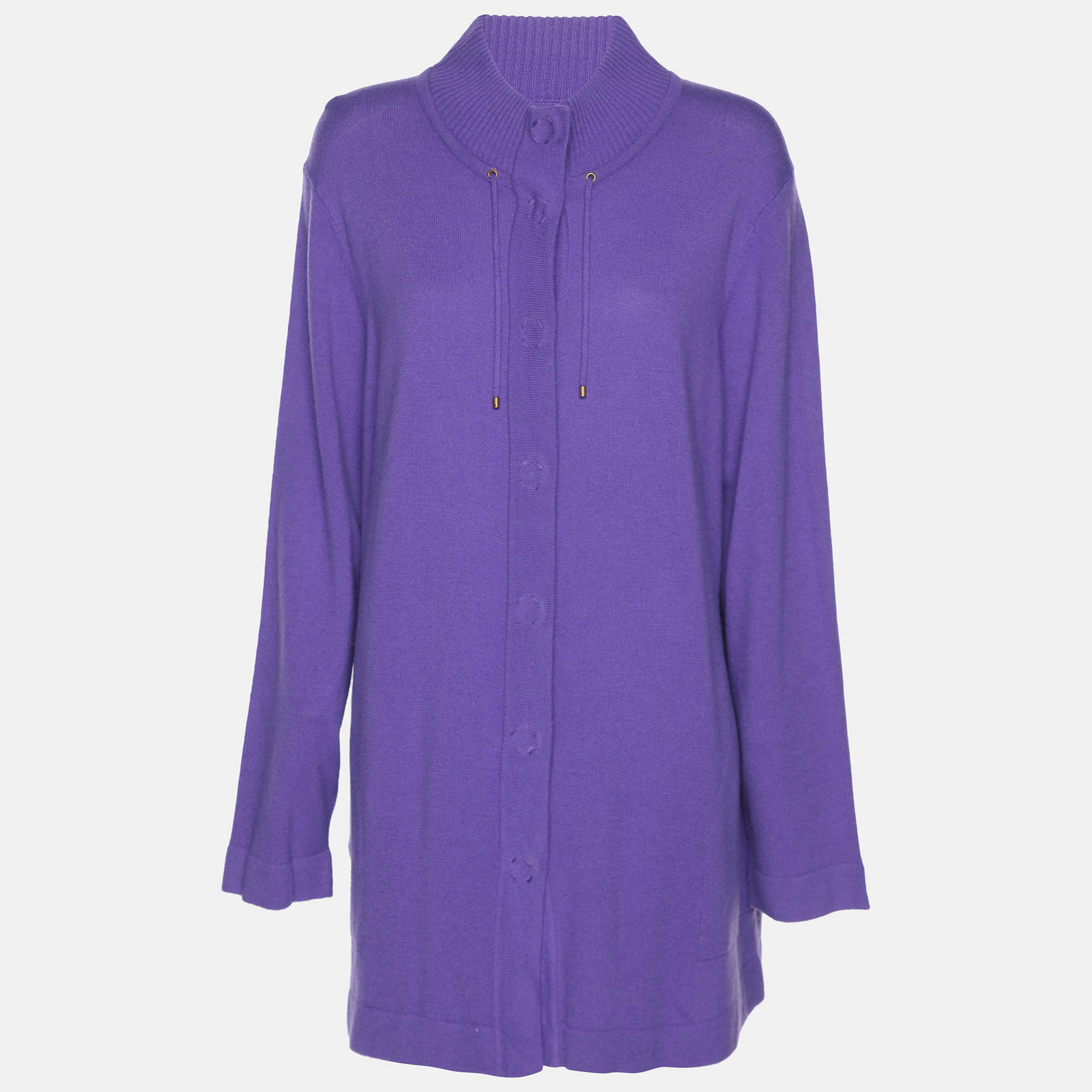 

Basler Purple Wool Knit Front Button Sweater XXXL