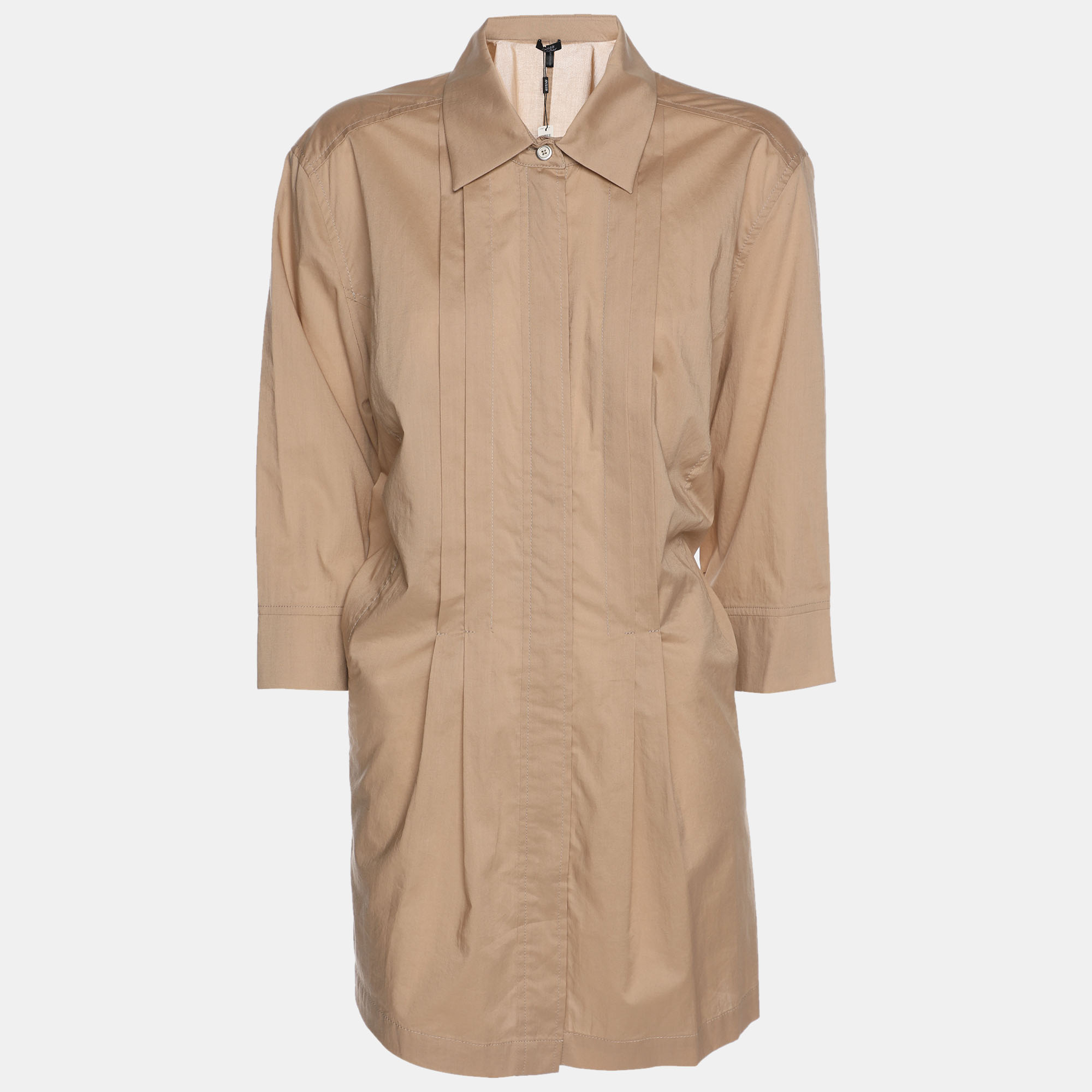 

Basler Beige Satin Zip Up Long Sleeve Shirt L