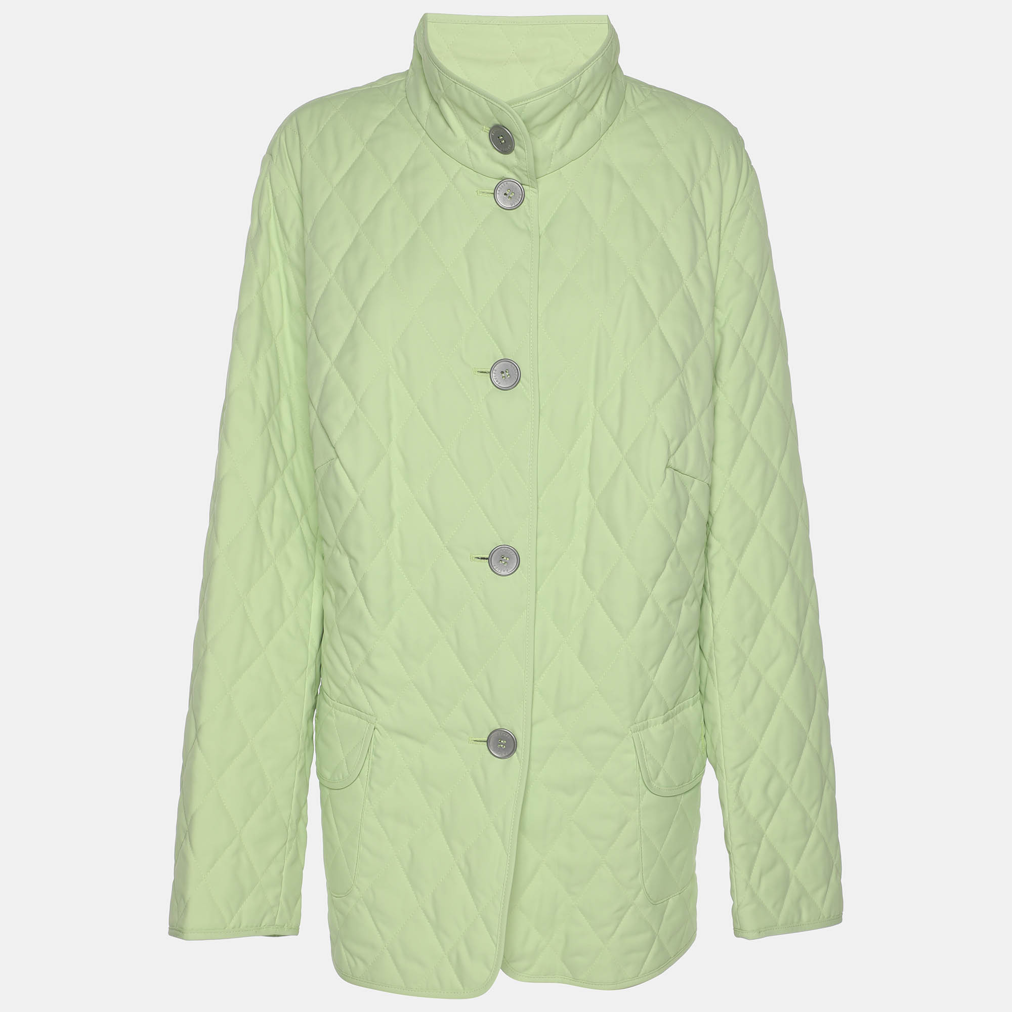 

Basler Green Quilted Polyester Button Jacket L