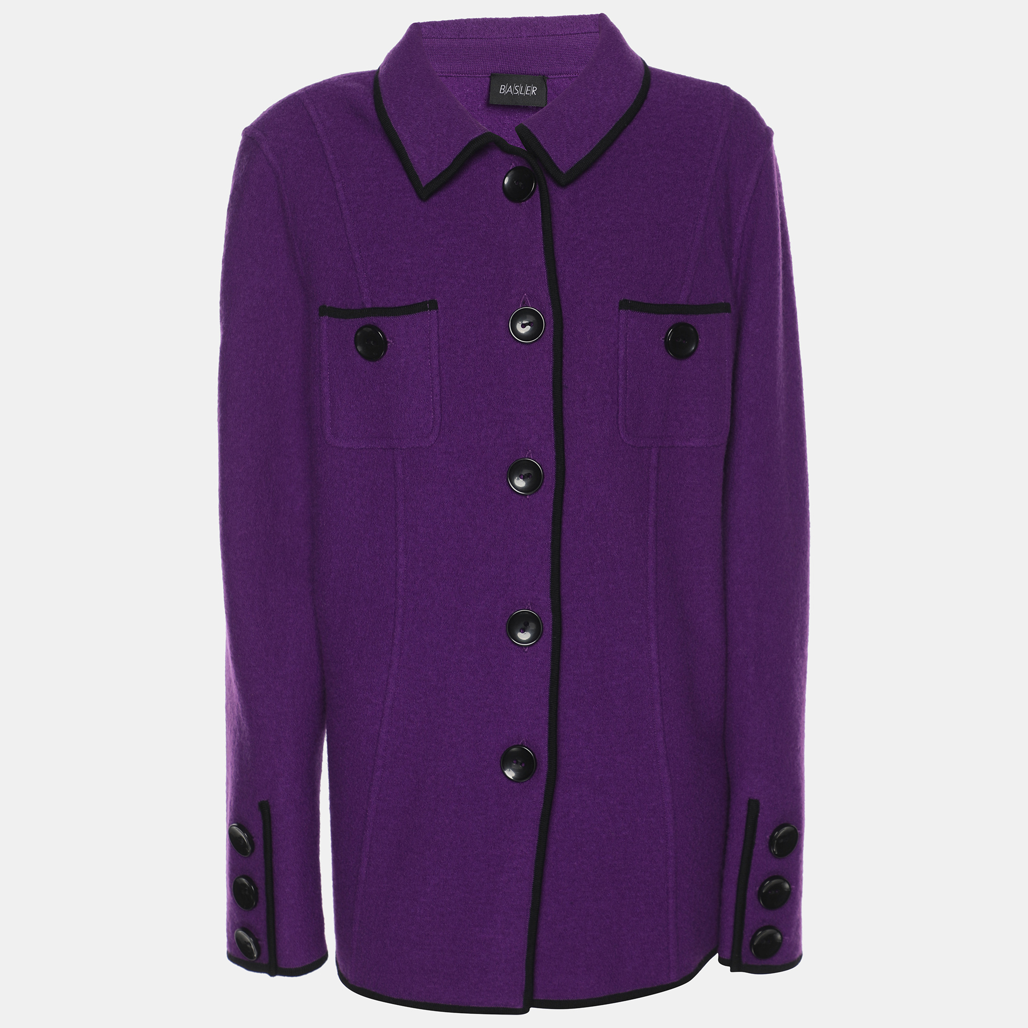 Pre-owned Basler Purple Wool Button Jacket L