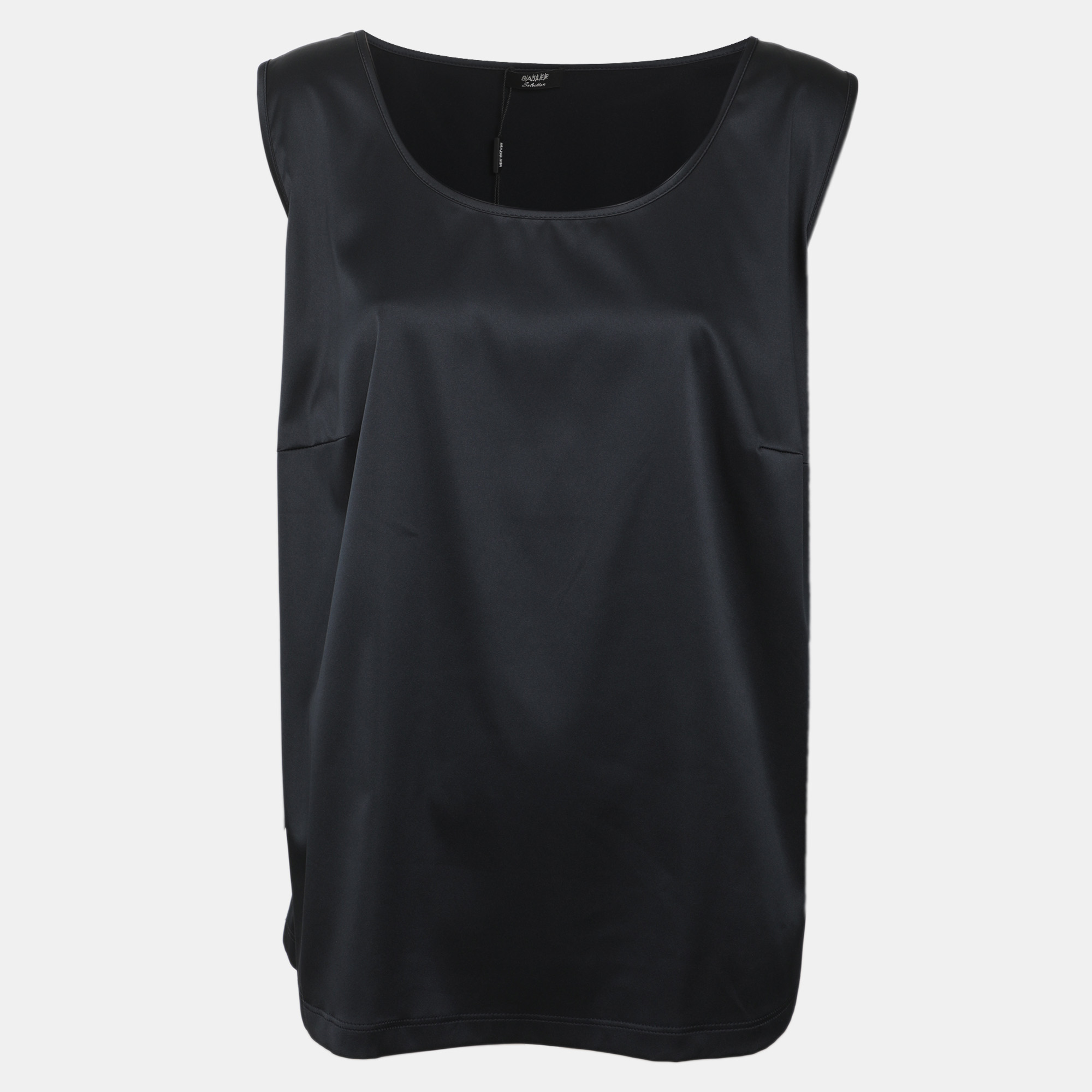 

Basler Dark Navy Satin Sleeveless Top XXL, Navy blue