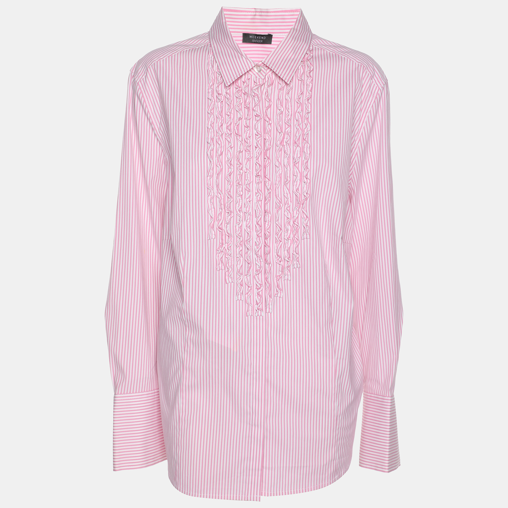 

Weekend by Basler Pink/White Striped Cotton Shirt XL