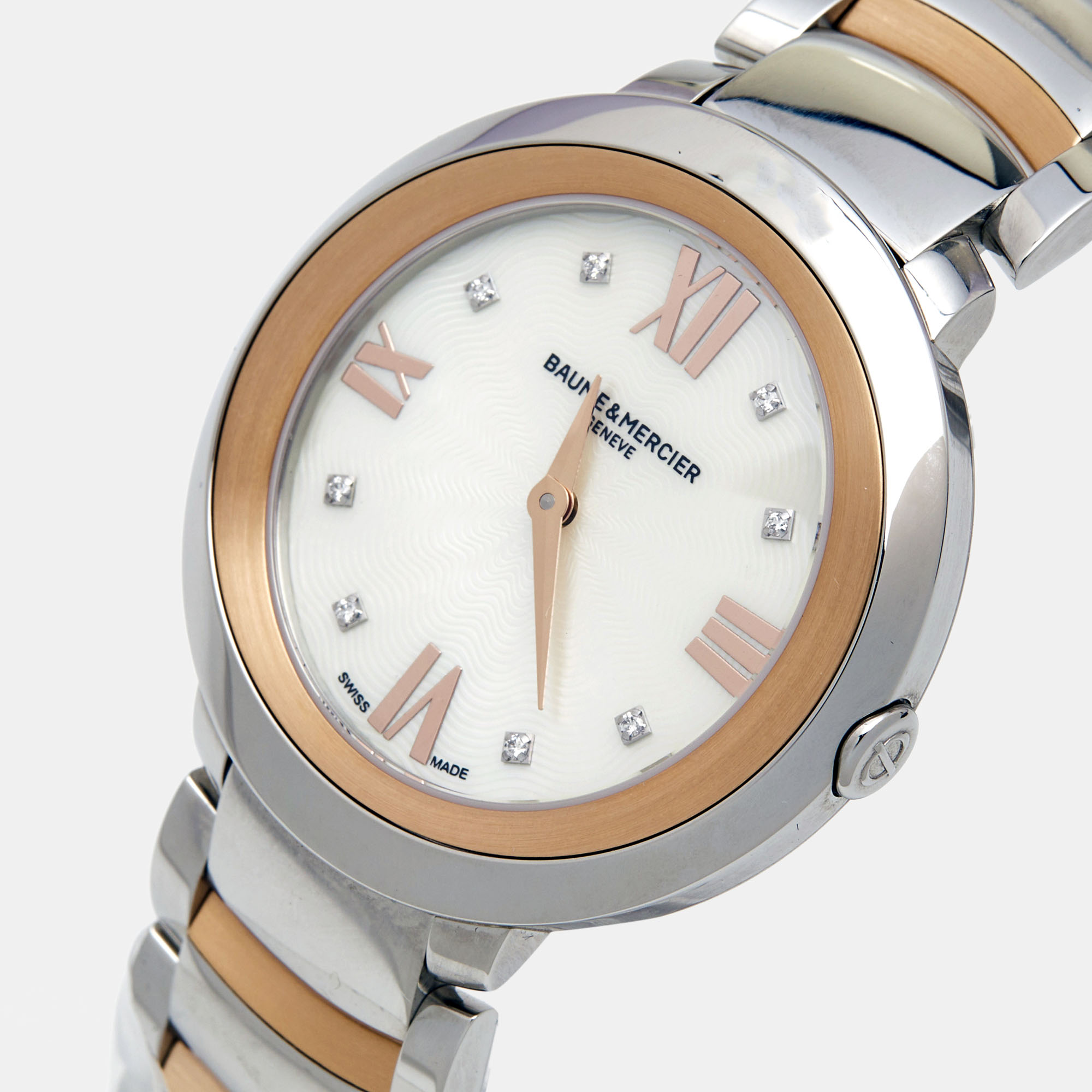 

Baume & Mercier Mother of Pearl Two Tone Stainless Steel Promesse, White