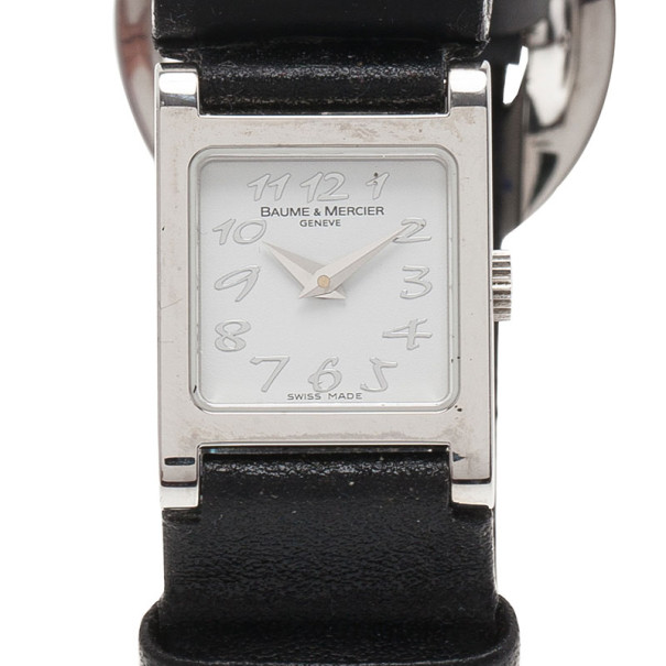 Pre Owned Baume & Mercier White Stainless Steel Vice Versa Women's Wristwatch 20MM