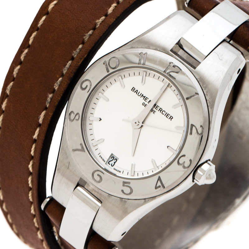 

Baume & Mercier Silver Stainless Steel Linea, Brown