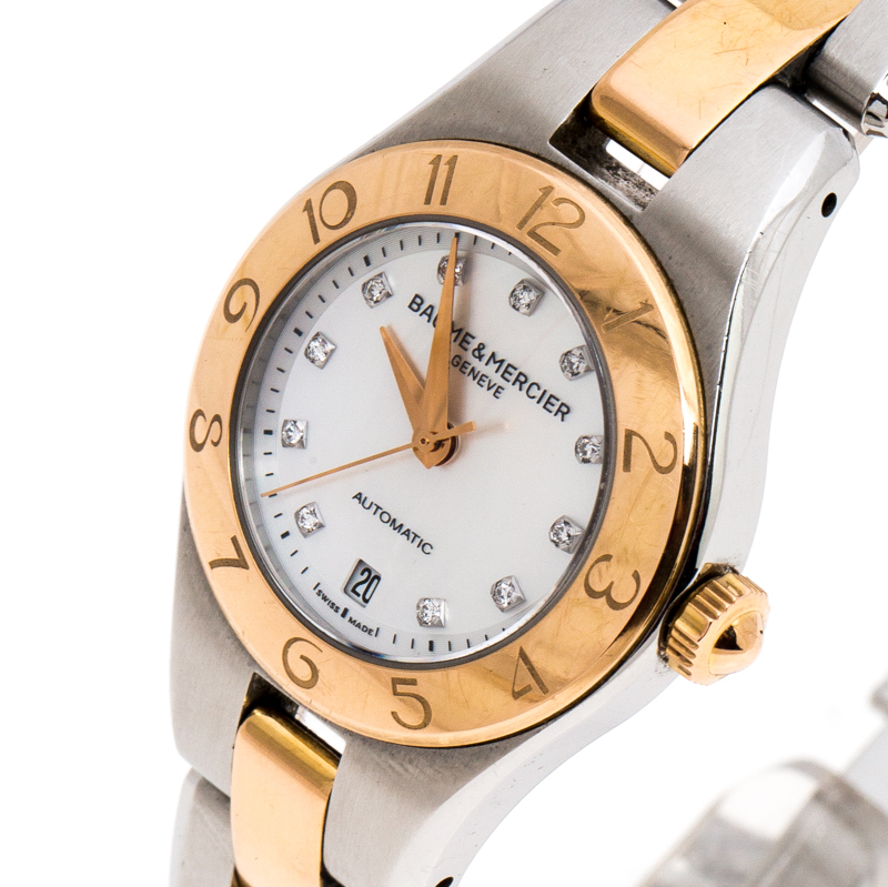 

Baume & Mercier Mother of Pearl Two-Tone Stainless Steel Linea, Silver