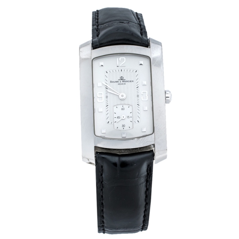 Baume & Mercier Stainless Steel Leather Hampton Women's Wristwatch 26 mm