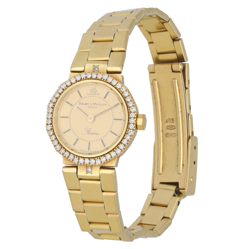 

Baume & Mercier Champagne Diamonds 18k Yellow Gold Women's Wristwatch 22 MM