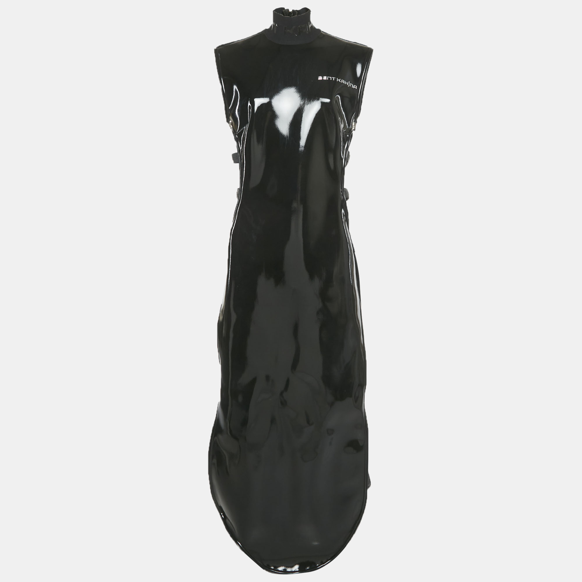 

Bent kahina Black Latex High Gloss Cut Out Dress M