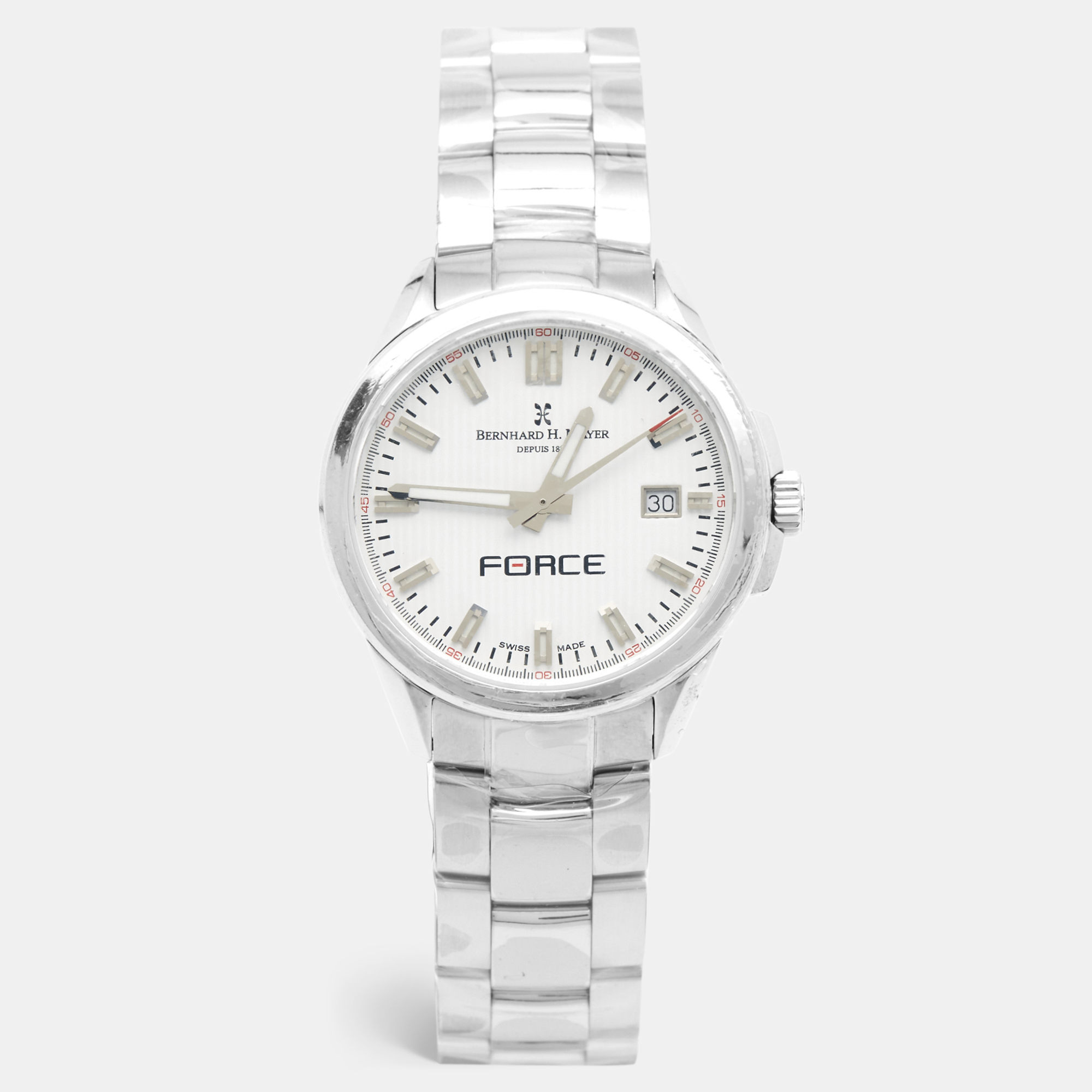 

Bernhard H. Mayer Force Quantum 41701.623.1 White Dial Stainless Steel Women's Wristwatch 35 mm, Silver