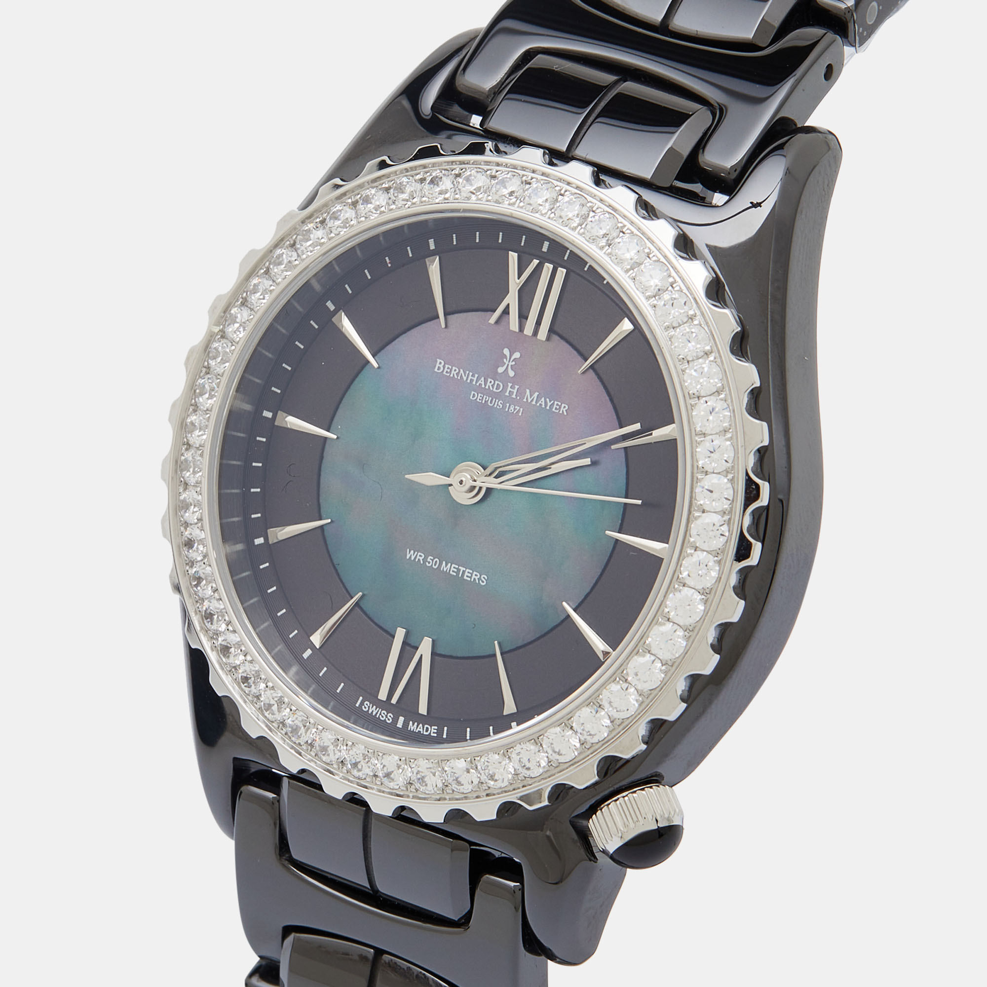 

Bernhard H. Mayer Black Mother Of Pearl Black Ceramic Stainless Steel La Vida BH17/CW Women's Wristwatch