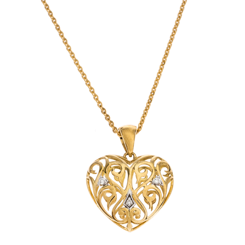 

Bernhard H. Mayer Clara Diamond 18K Yellow Gold Heart Pendant