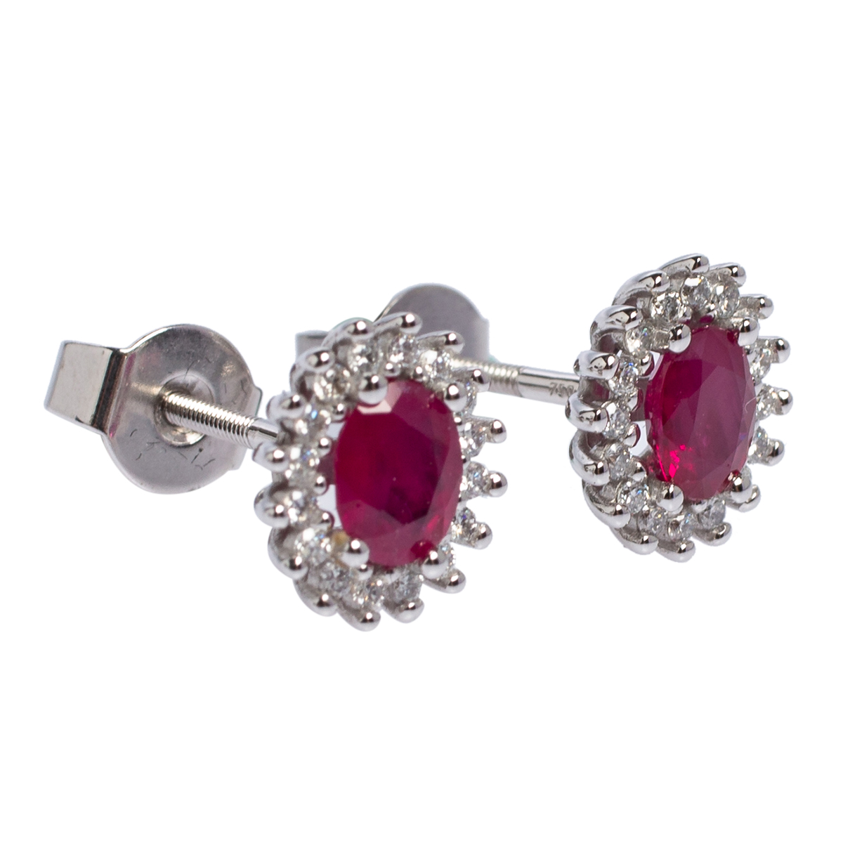 

Bernhard H. Mayer Classic Ruby Diamond 18K White Gold Stud Earrings