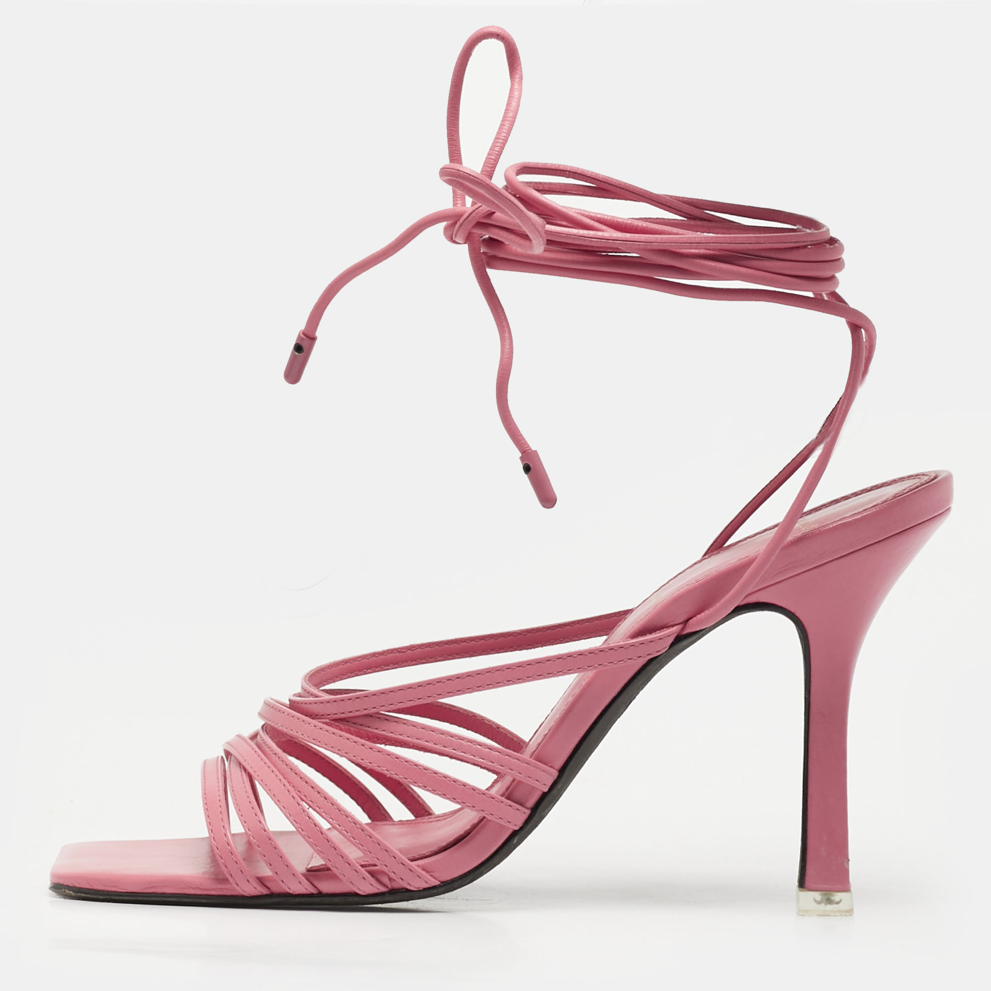 

Black Suede Studio Size  Pink Leather Ankle Strap Sandals