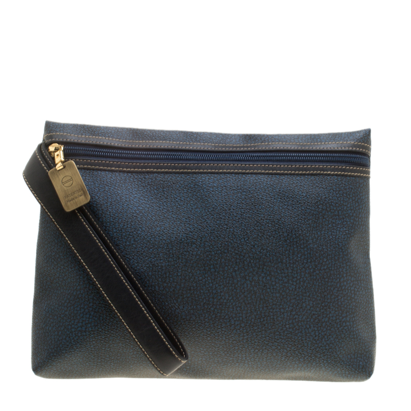 Borbonese Navy Blue PVC Clutch