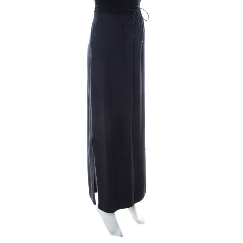 

Boss By Hugo Boss Navy Blue Drawstring Waist Maxi Bendrah Skirt