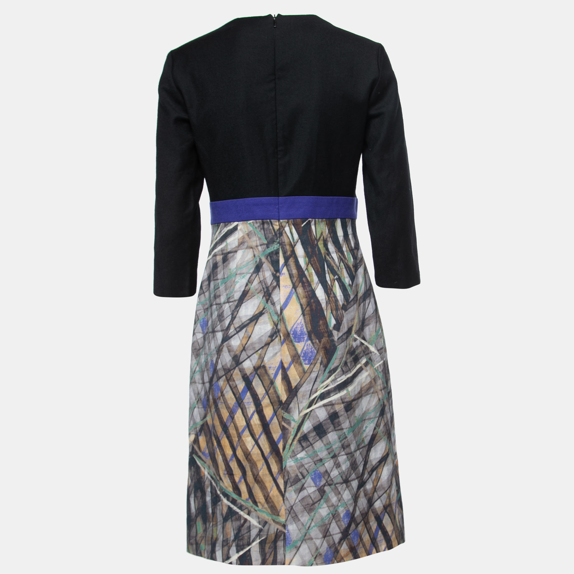 

Boss By Hugo Boss Black Printed Wool Midi Dress