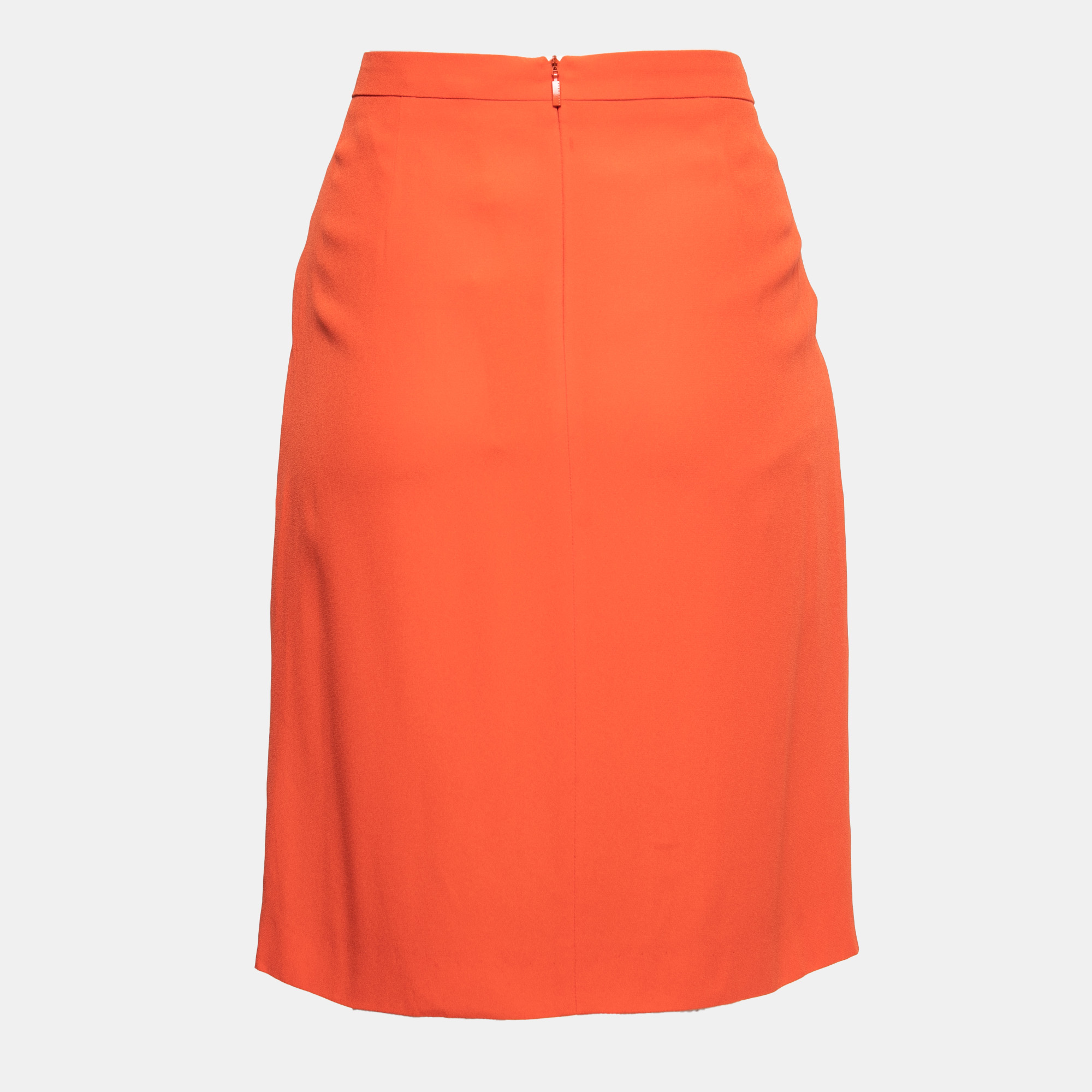 

Boss By Hugo Boss Orange Crepe Pleat Detail Knee Length Skirt