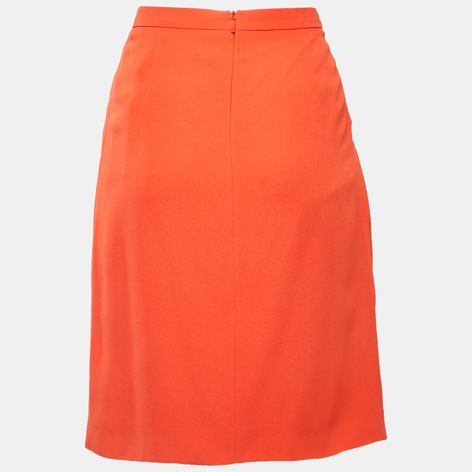 

Boss By Hugo Boss Orange Crepe Pleated Knee Length Skirt
